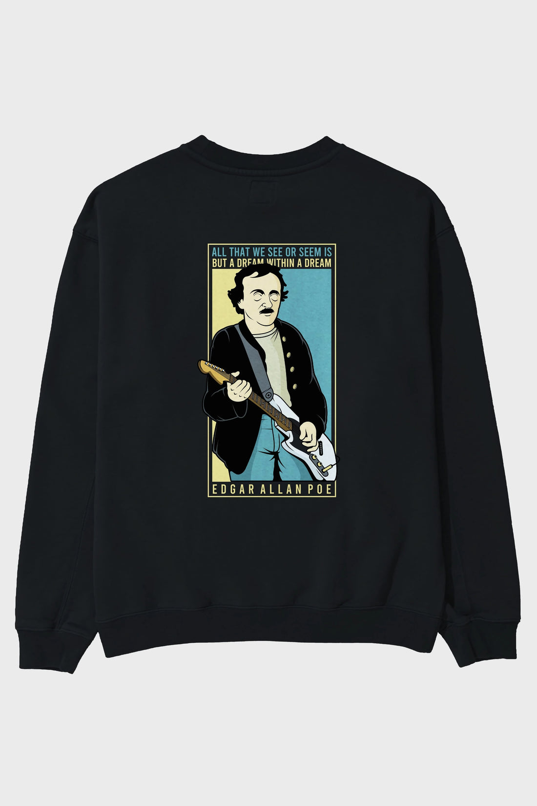 Edgar Alan Cobain Arka Baskılı Oversize Sweatshirt Erkek Kadın Unisex