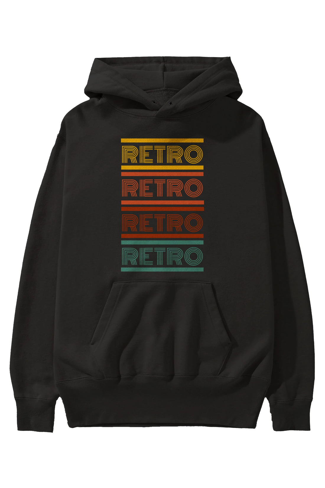Retro Yazılı Ön Baskılı Oversize Hoodie Kapüşonlu Sweatshirt Erkek Kadın Unisex
