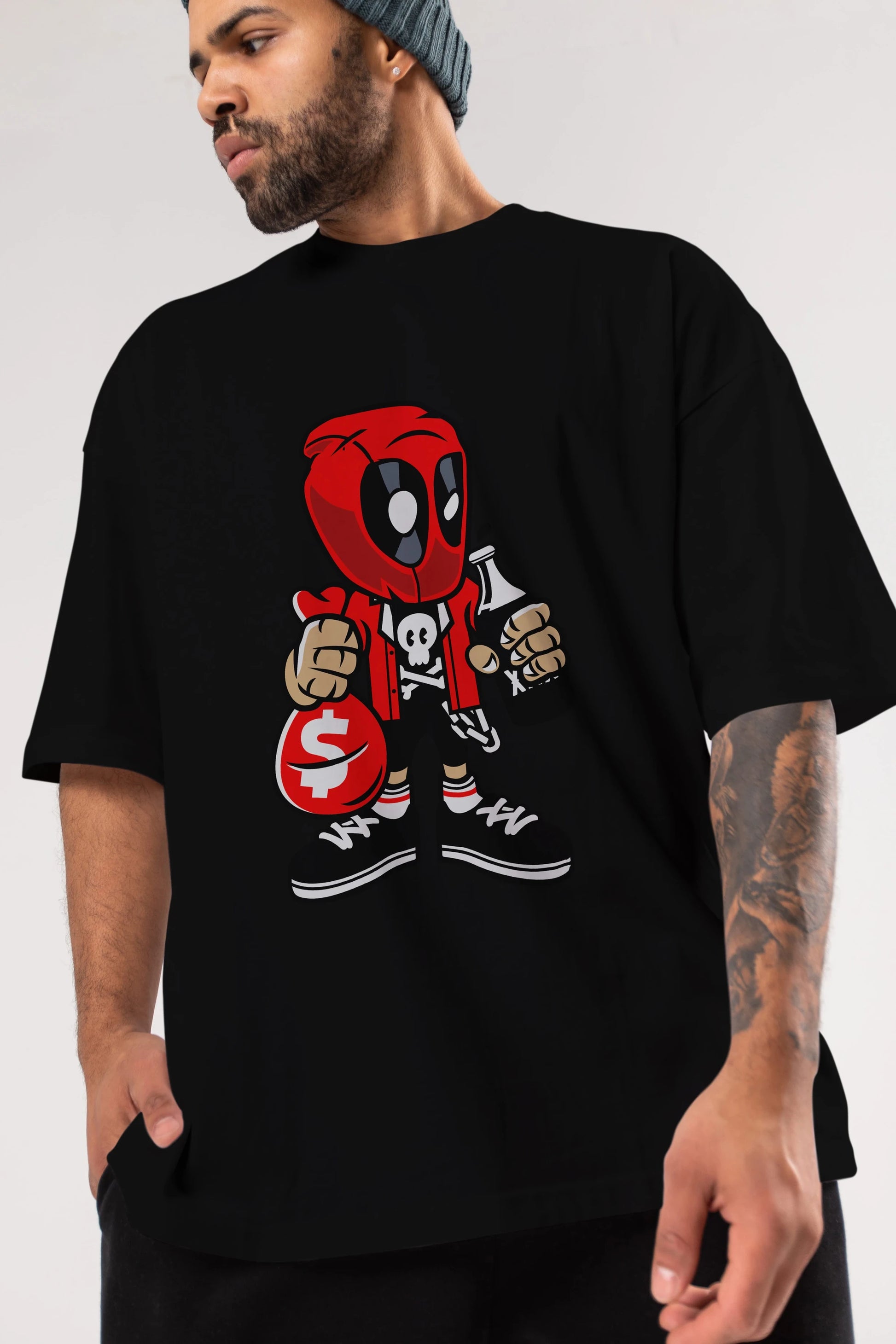 Deadpool (20) Ön Baskılı Oversize t-shirt Erkek Kadın Unisex %100 Pamuk Bisiklet Yaka tişort