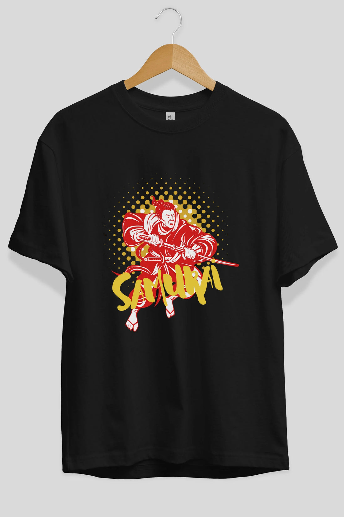 Samurai Ön Baskılı Oversize t-shirt Erkek Kadın Unisex