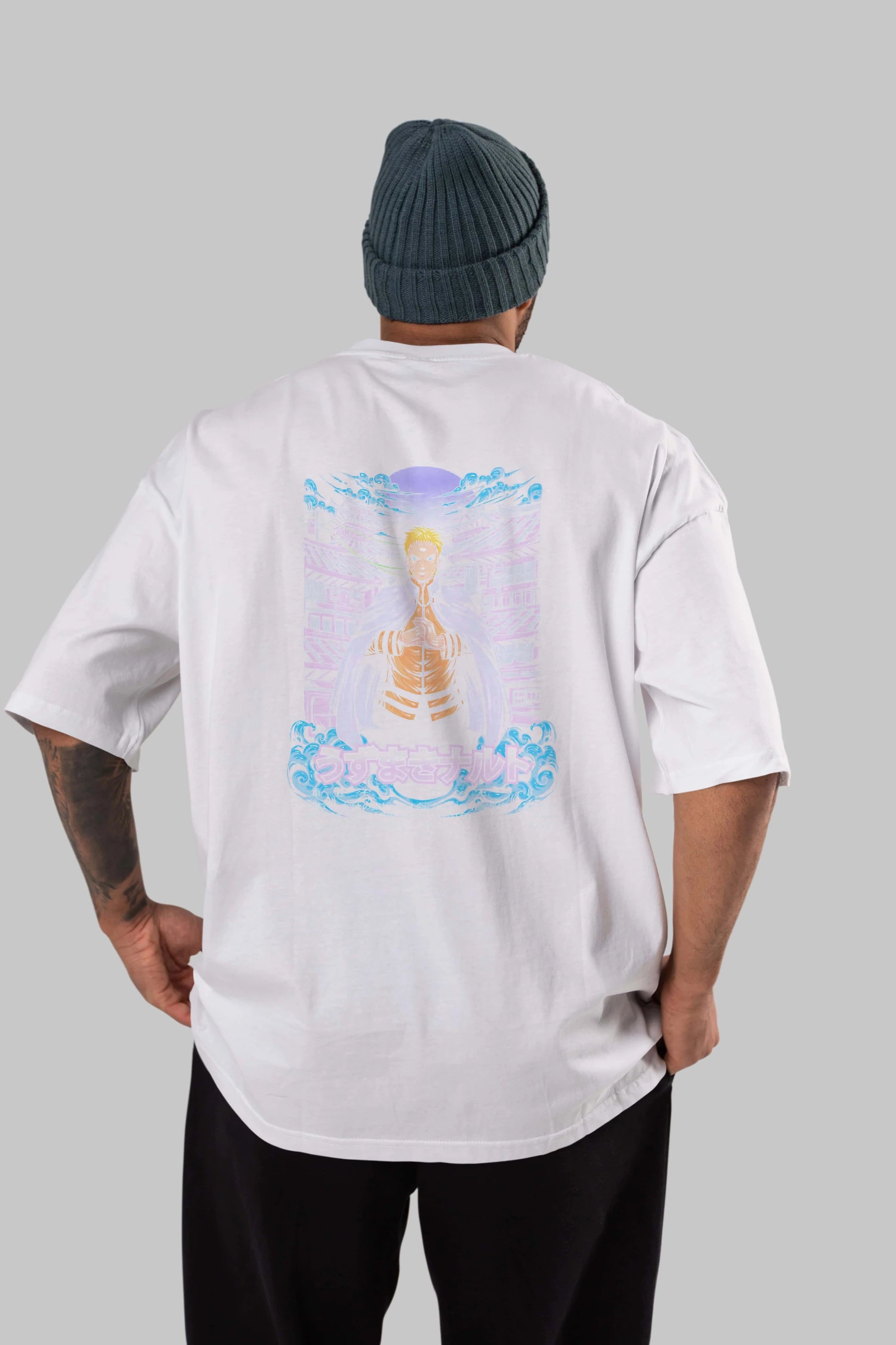 NARUTO (8) Anime Arka Baskılı Oversize t-shirt Erkek Kadın Unisex