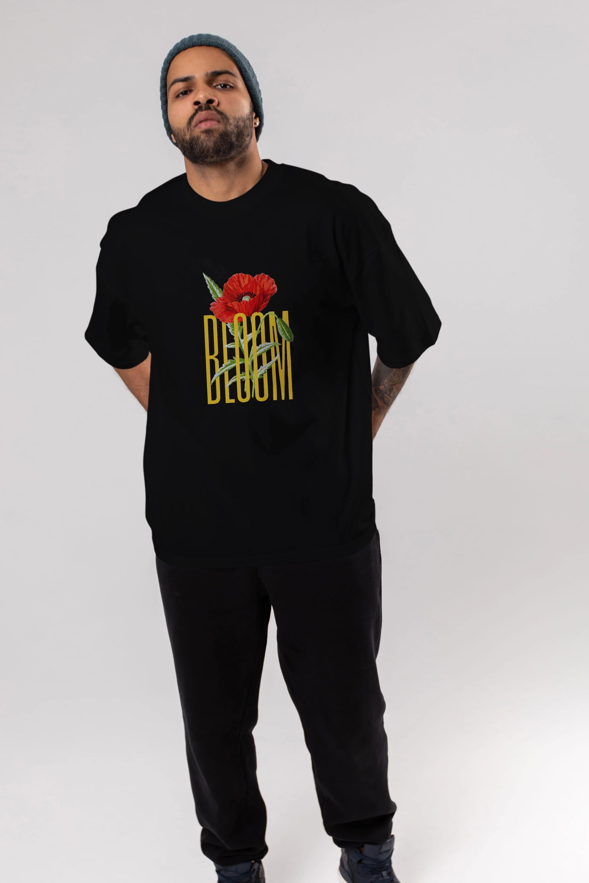 Bloom Flower Ön Baskılı Oversize t-shirt Erkek Kadın Unisex