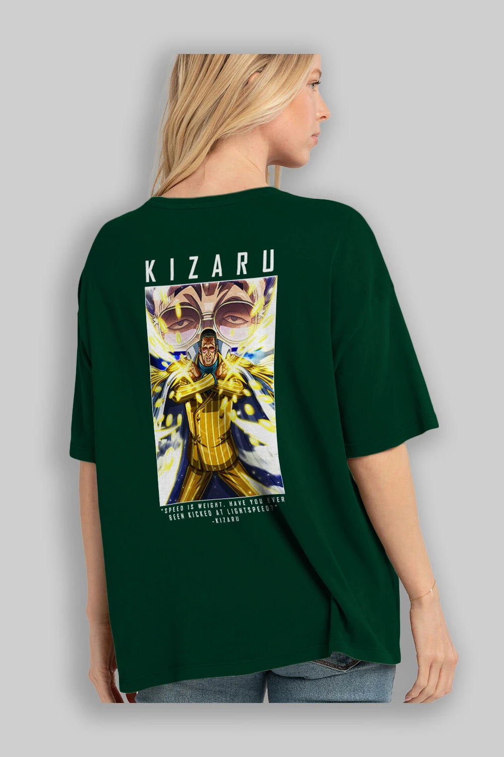 Kizaru Anime Arka Baskılı Oversize t-shirt Erkek Kadın Unisex %100 pamuk tişort