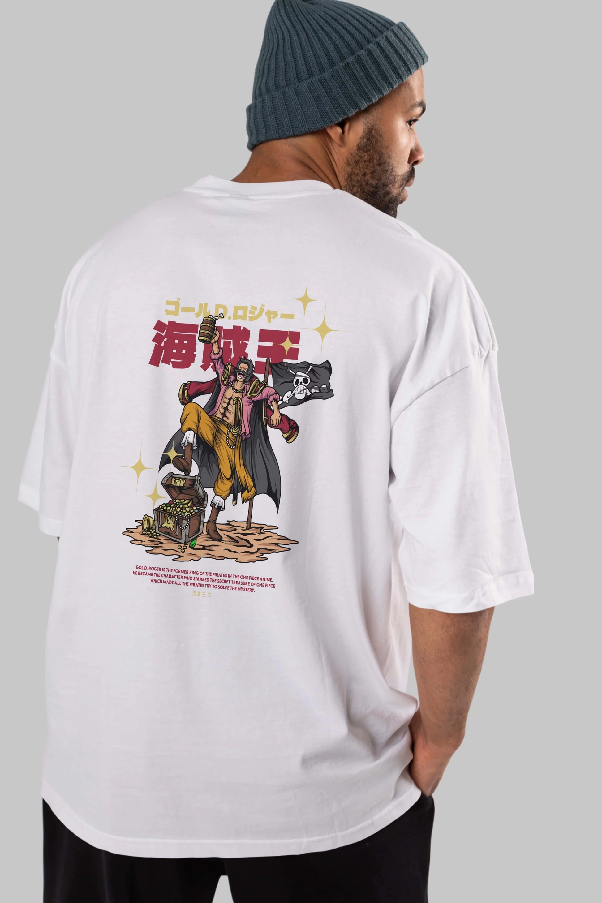 Roger Anime Arka Baskılı Oversize t-shirt Erkek Kadın Unisex