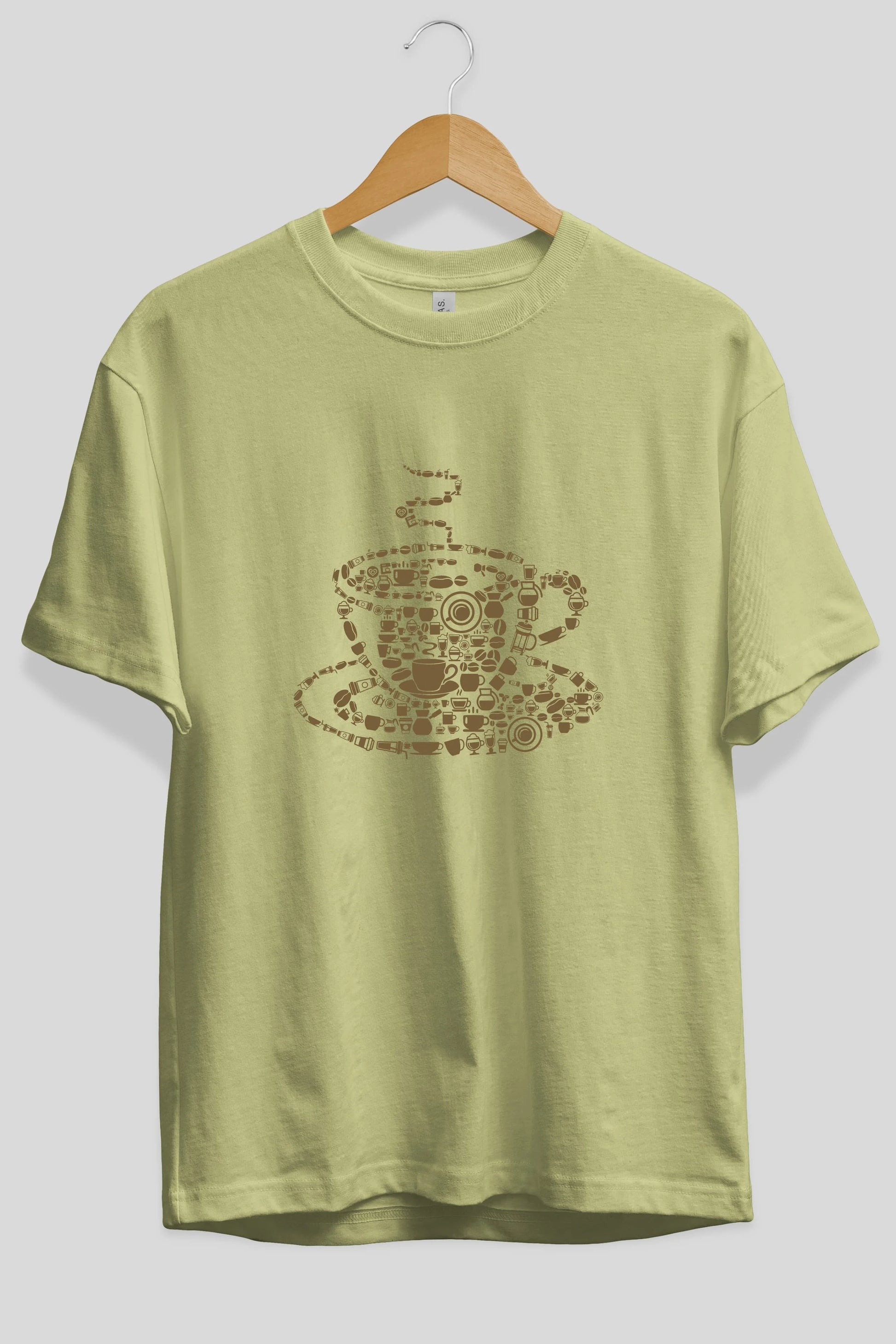 Coffee Ön Baskılı Oversize t-shirt %100 pamuk Erkek Kadın Unisex