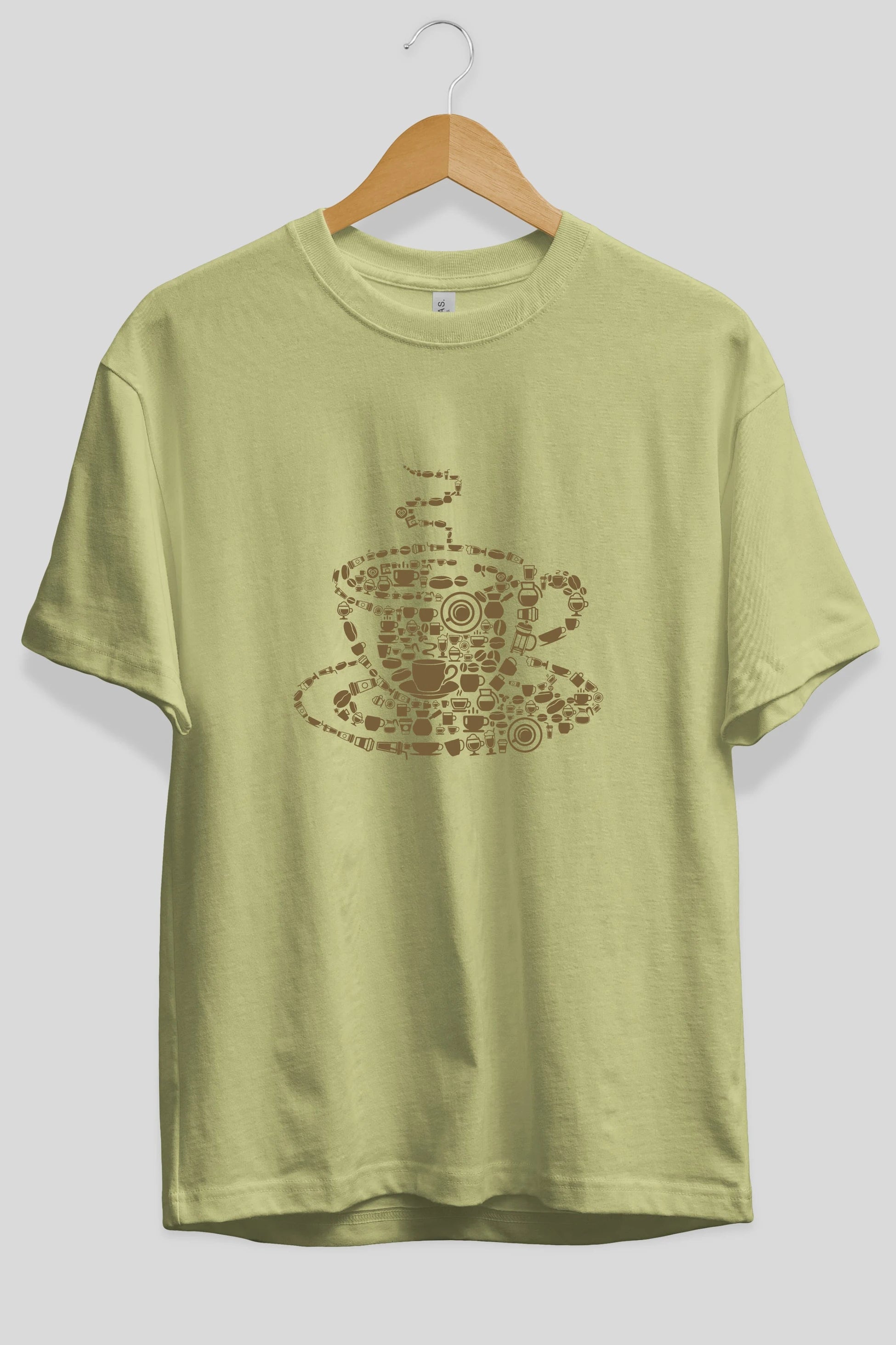 Coffee Ön Baskılı Oversize t-shirt %100 pamuk Erkek Kadın Unisex