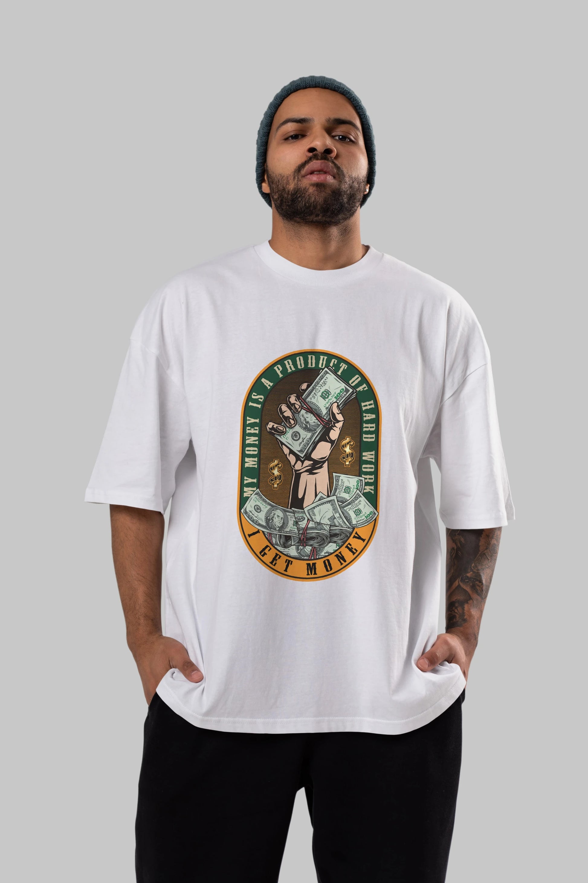 I Get Money Ön Baskılı Oversize t-shirt Erkek Kadın Unisex