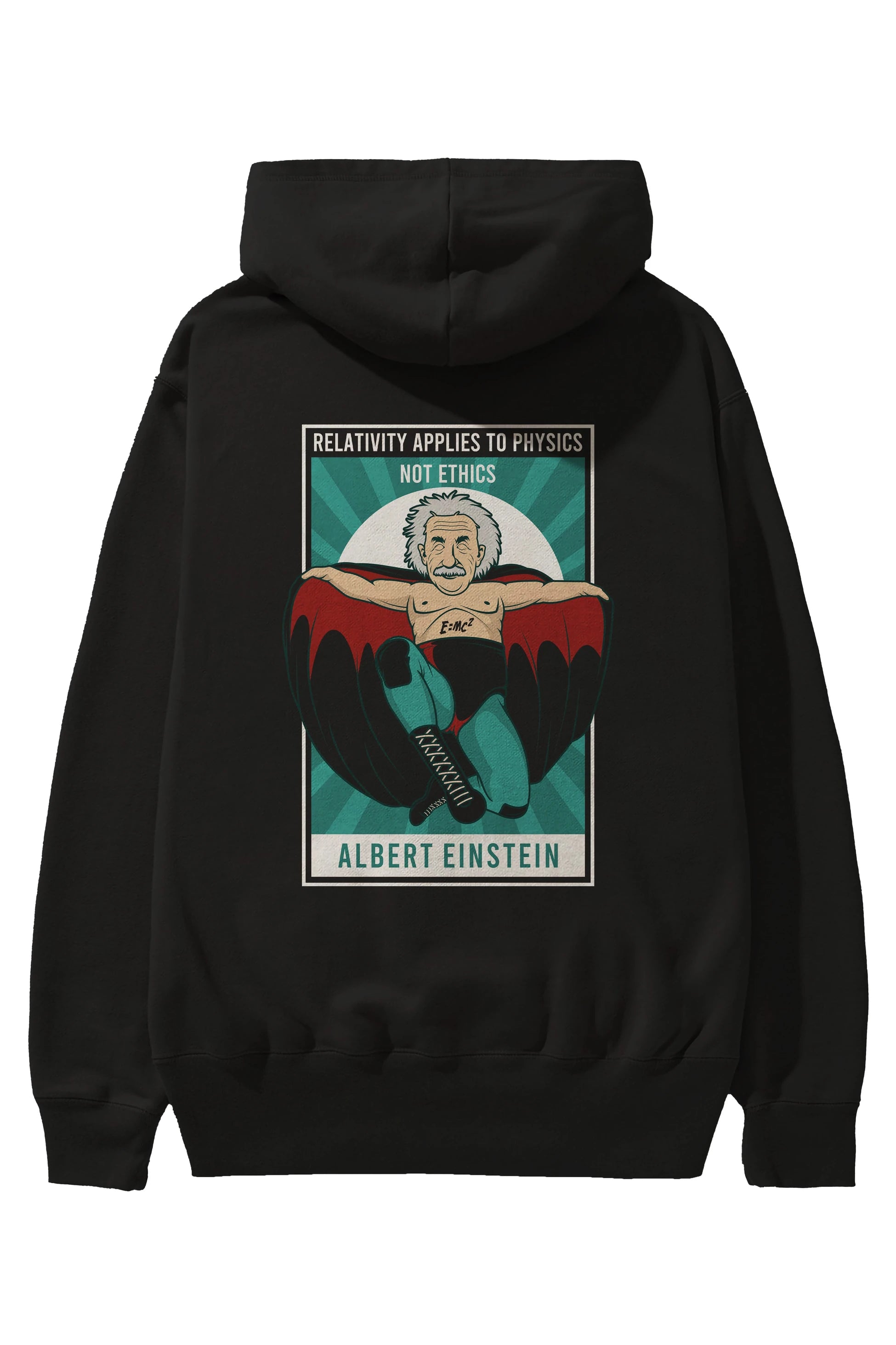 Nacho Libre Einstein Arka Baskılı Hoodie Oversize Kapüşonlu Sweatshirt Erkek Kadın Unisex