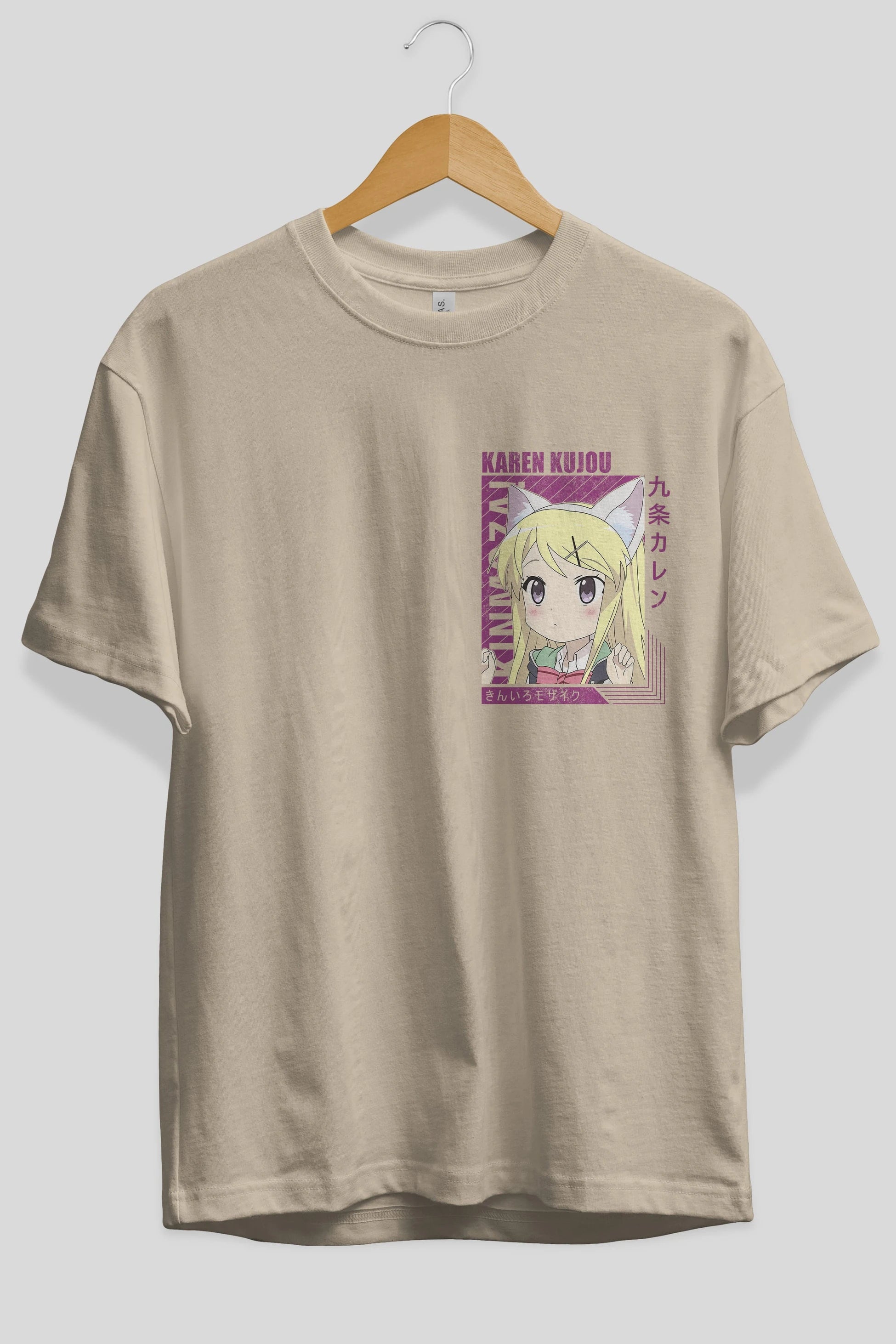 Karen Kujou 4 Ön Sol Baskılı Oversize t-shirt Erkek Kadın Unisex %100 Pamuk Bisiklet Yaka tişort