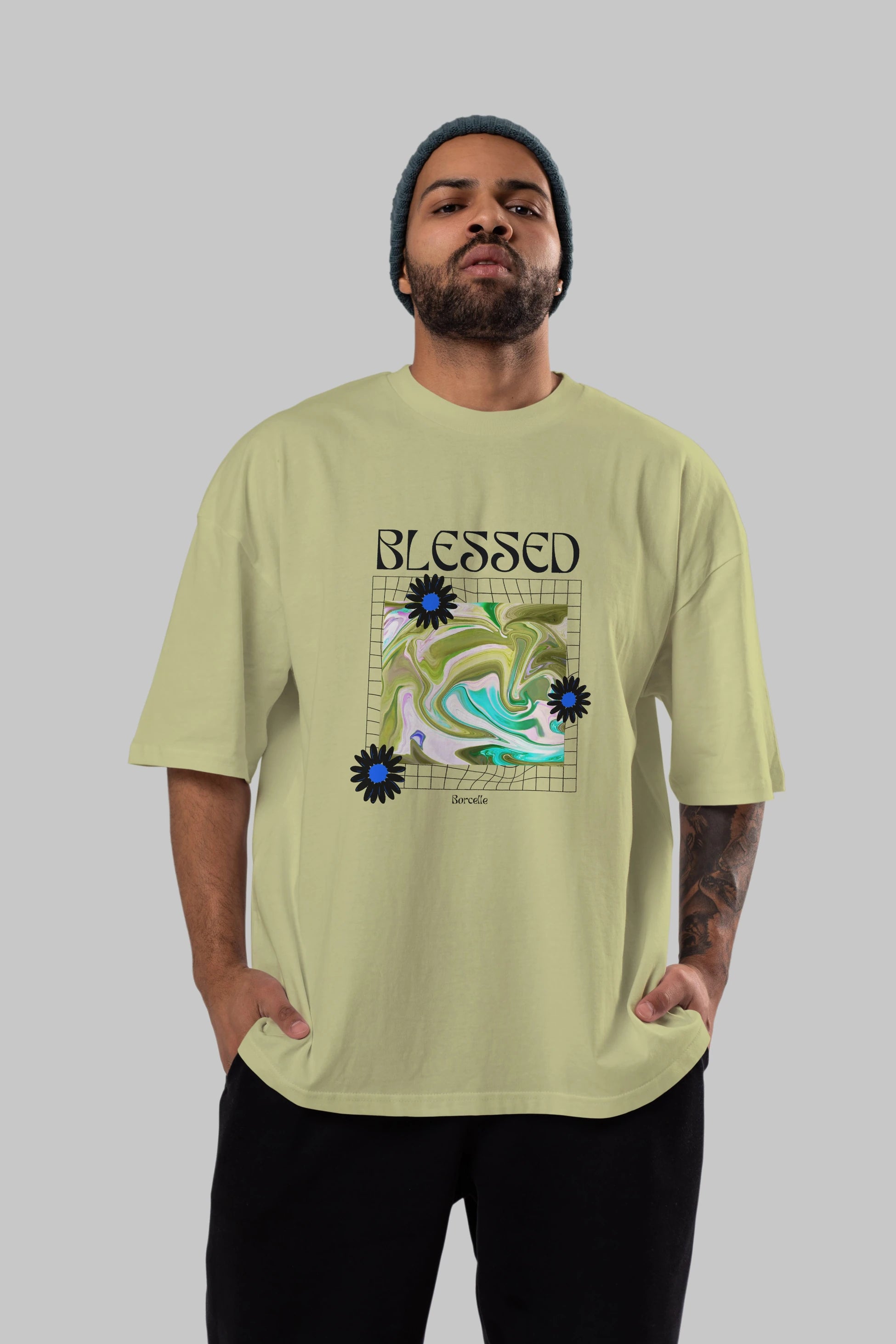 Blessed Ön Baskılı Oversize t-shirt Erkek Kadın Unisex