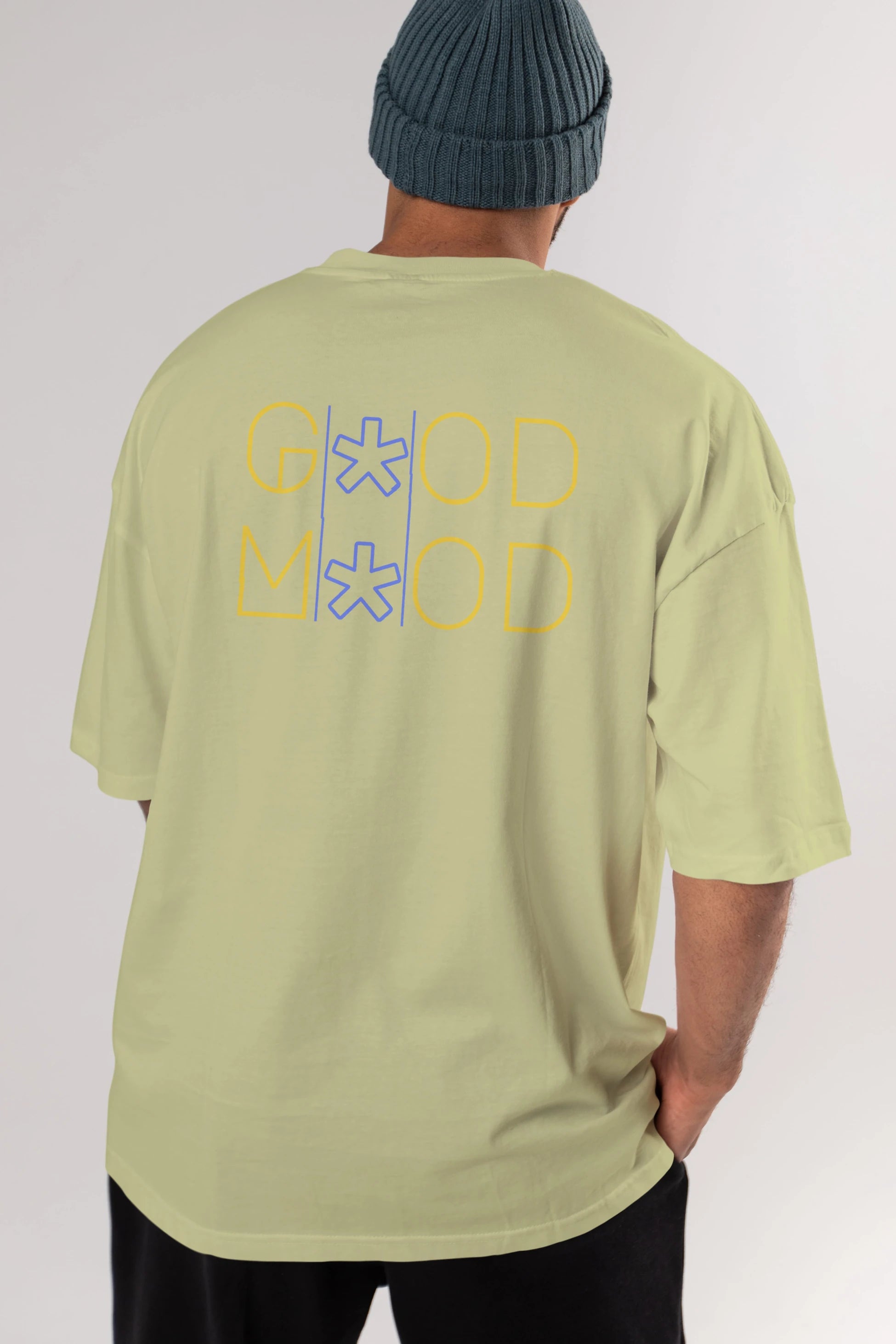 Good Mood Yazılı Arka Baskılı Oversize t-shirt Erkek Kadın Unisex