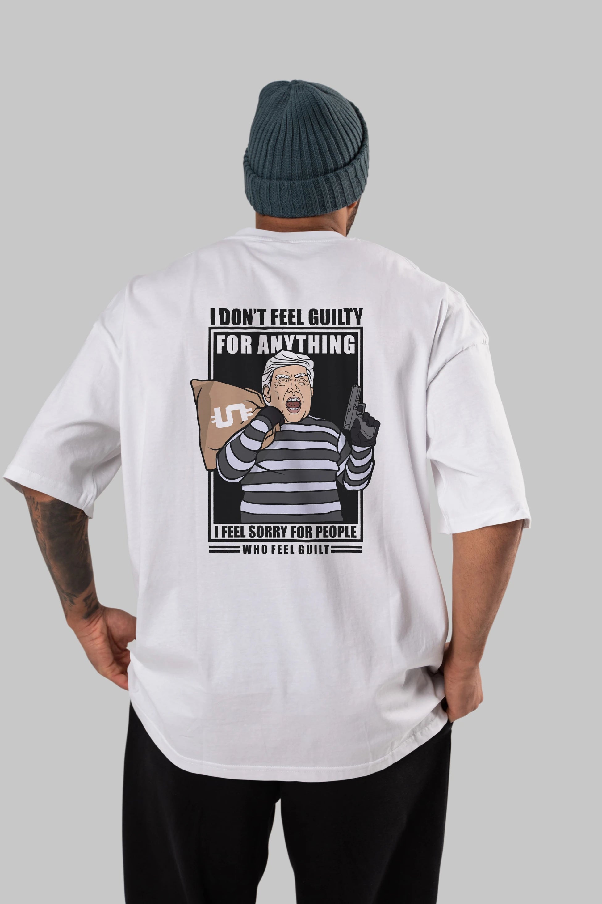 Criminal Trump Arka Baskılı Oversize t-shirt Erkek Kadın Unisex %100 Pamuk tişort