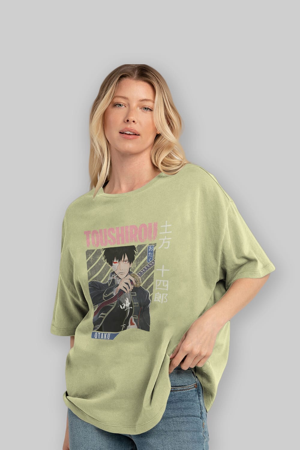 Toushirou Hijikata 1 Anime Ön Baskılı Oversize t-shirt %100 pamuk Erkek Kadın Unisex