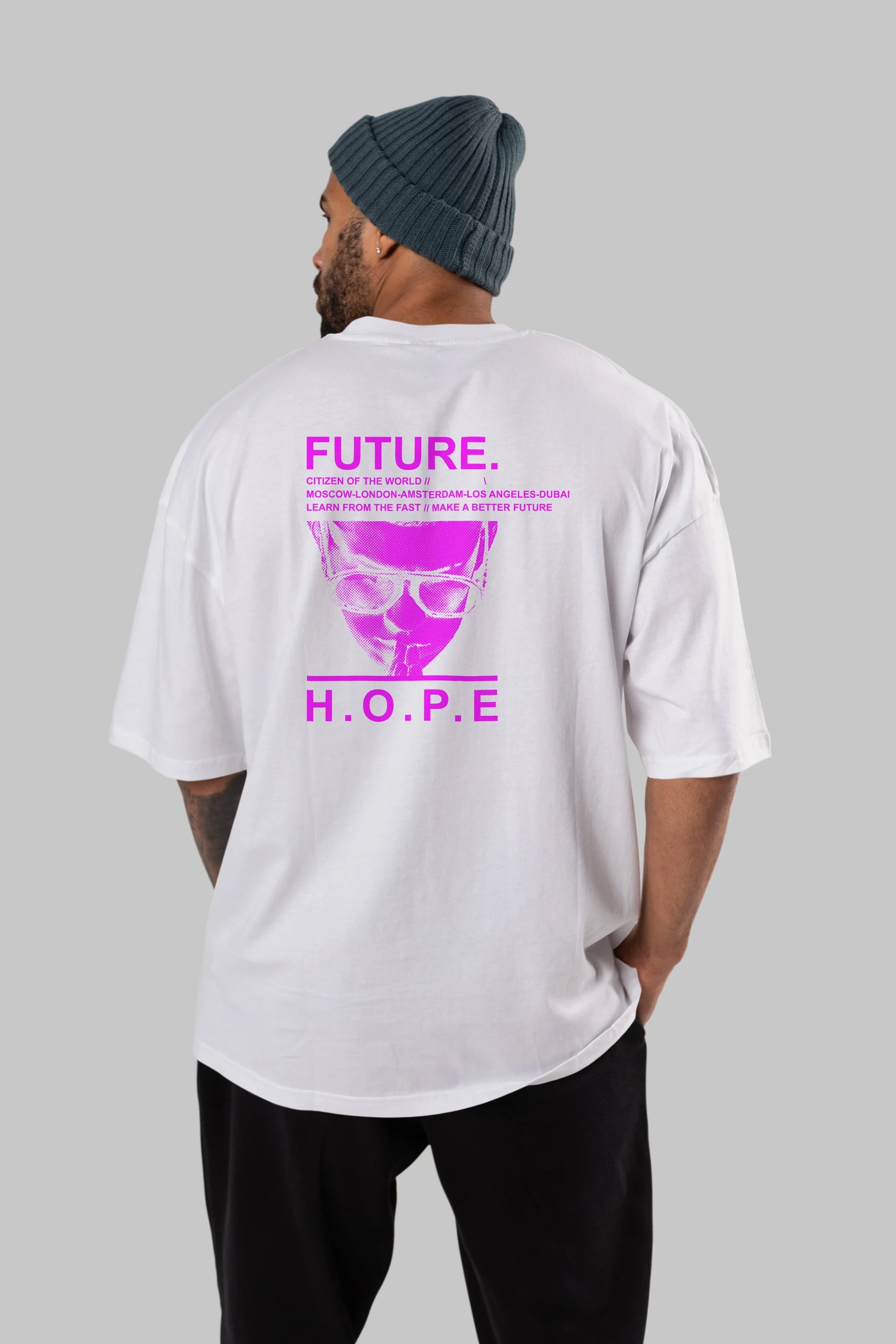 Future Hope Arka Baskılı Oversize t-shirt Erkek Kadın Unisex