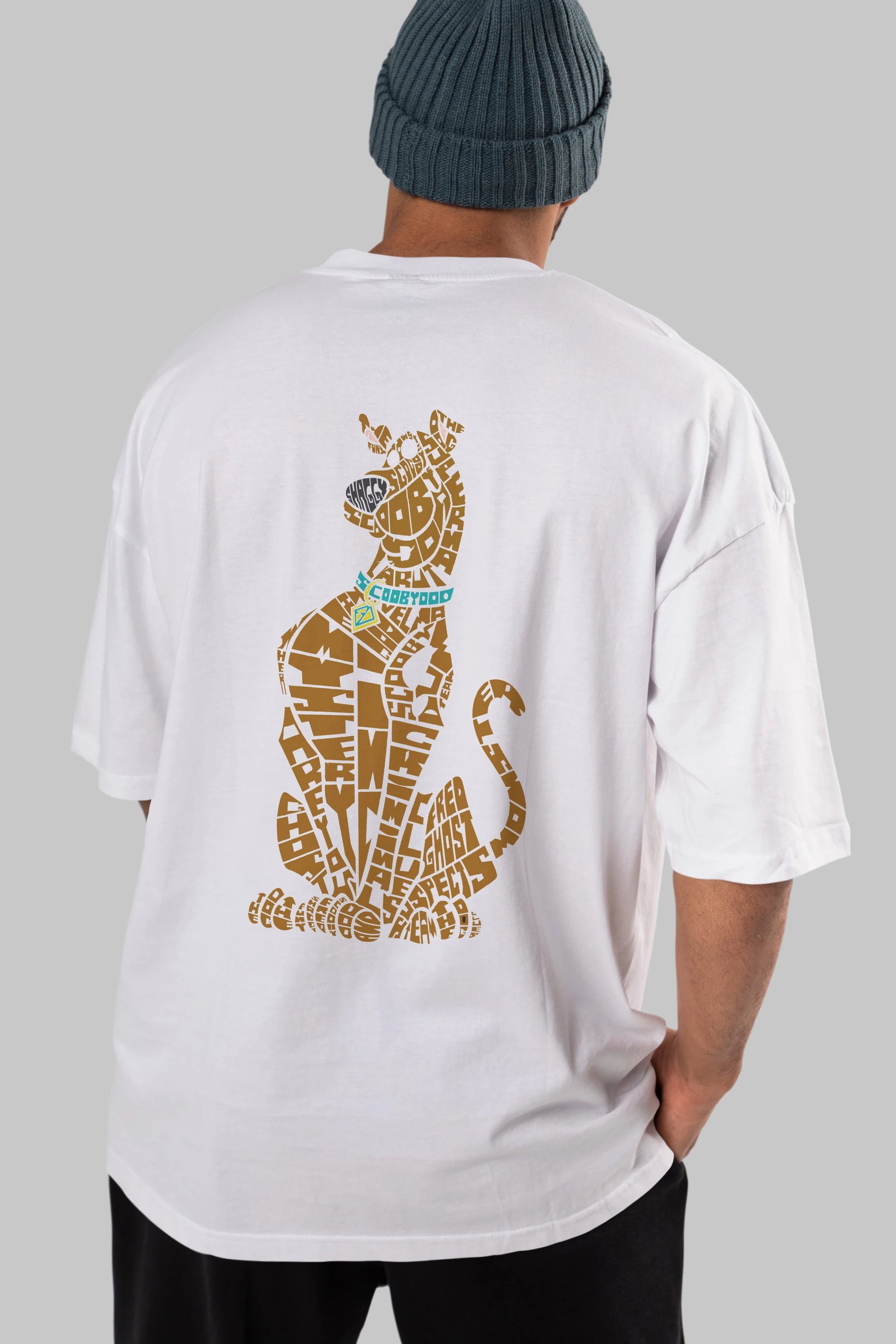 Scooby Doo Arka Baskılı Oversize t-shirt %100 pamuk Erkek Kadın Unisex