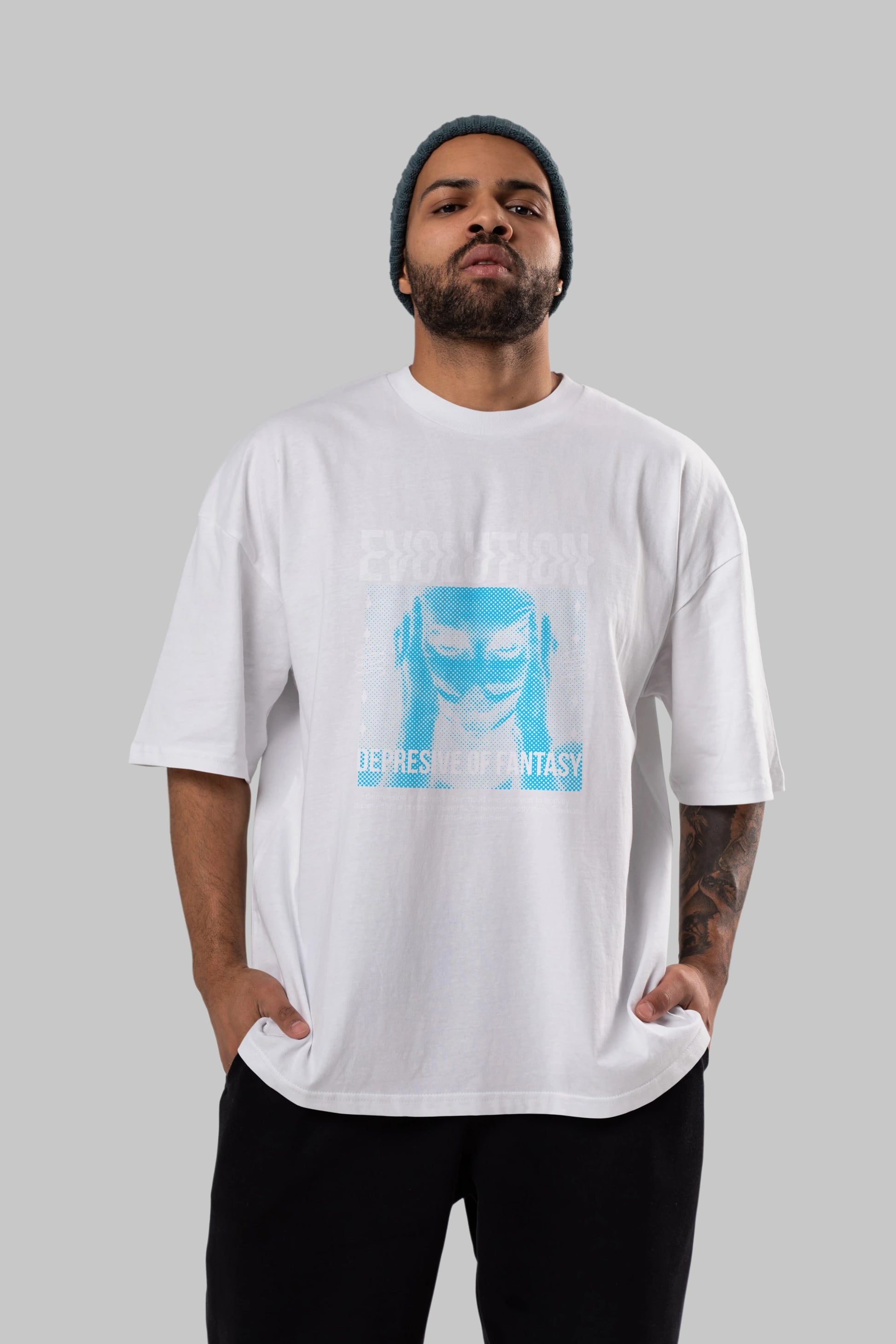 Evolution Ön Baskılı Oversize t-shirt Erkek Kadın Unisex