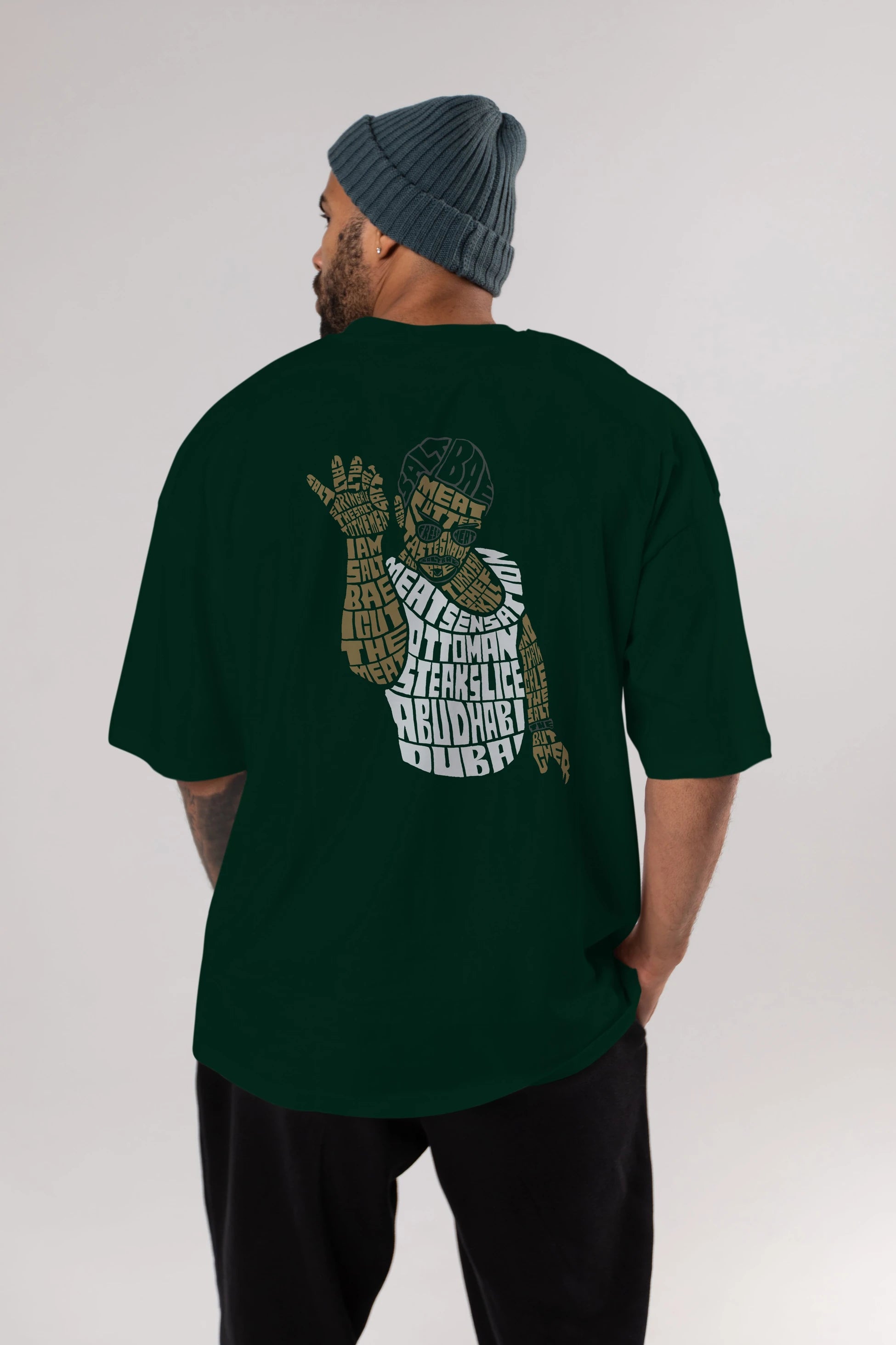 Salt Bae Arka Baskılı Oversize t-shirt %100 pamuk Erkek Kadın Unisex