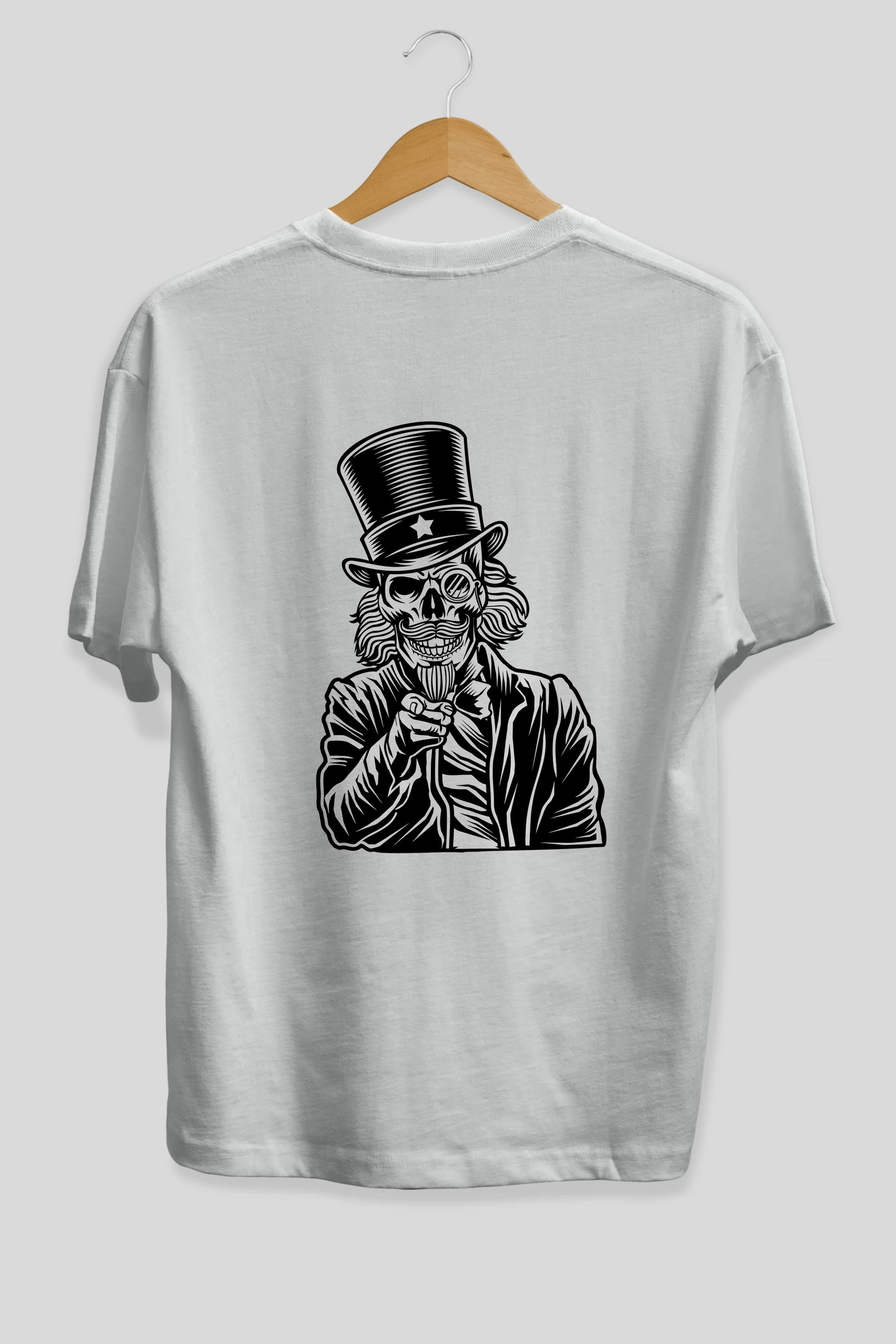 I Want You Skull Arka Baskılı Oversize t-shirt Erkek Kadın Unisex %100 Pamuk tişort