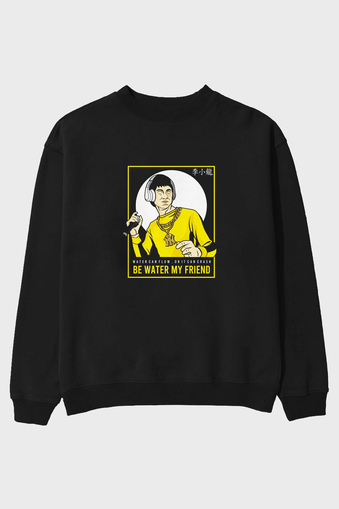 Bruce Lee Rapper Ön Baskılı Oversize Sweatshirt Erkek Kadın Unisex