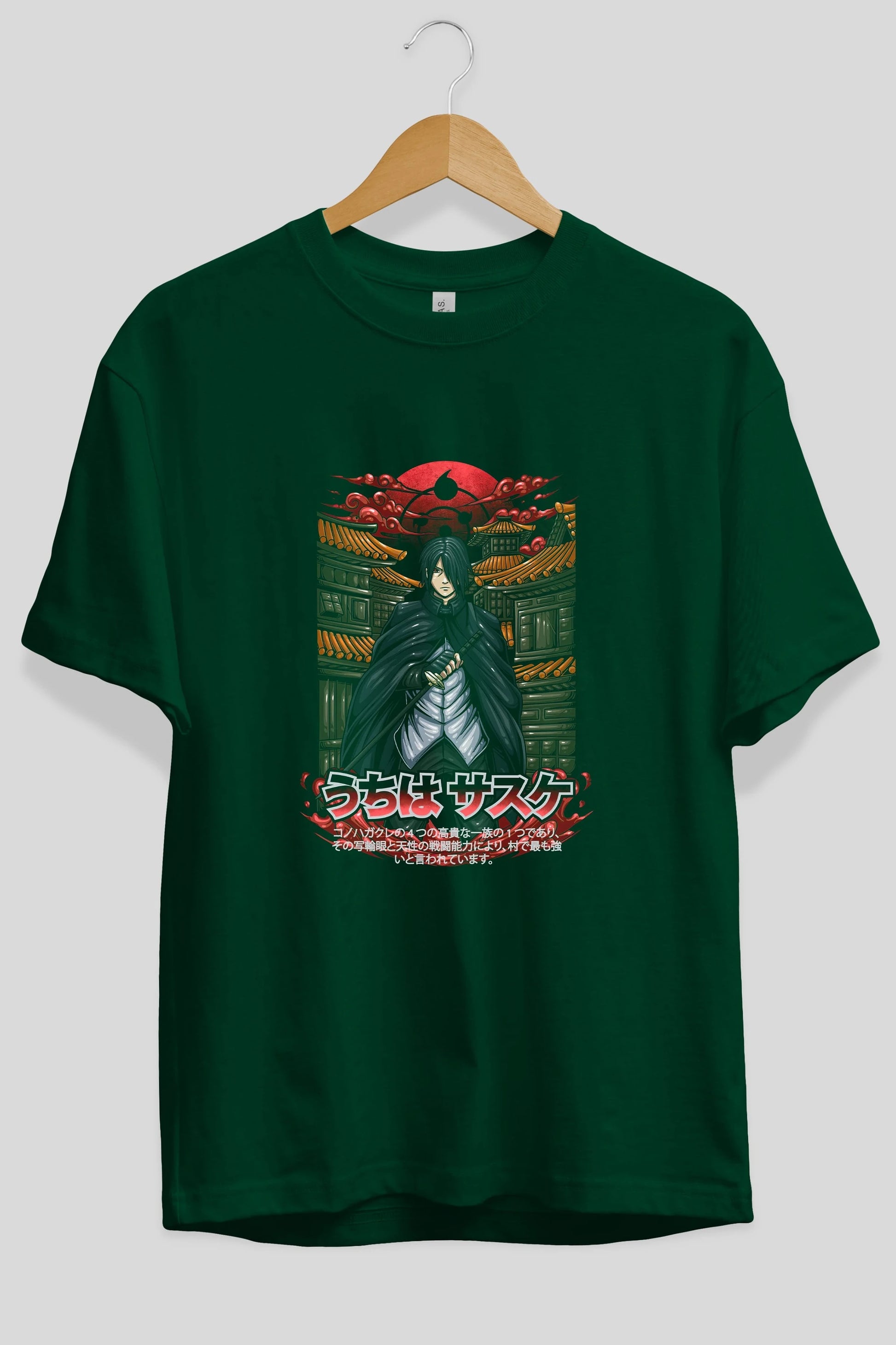 NARUTO SASUKE UCHIHA 1 Anime Ön Baskılı Oversize t-shirt %100 pamuk Erkek Kadın Unisex