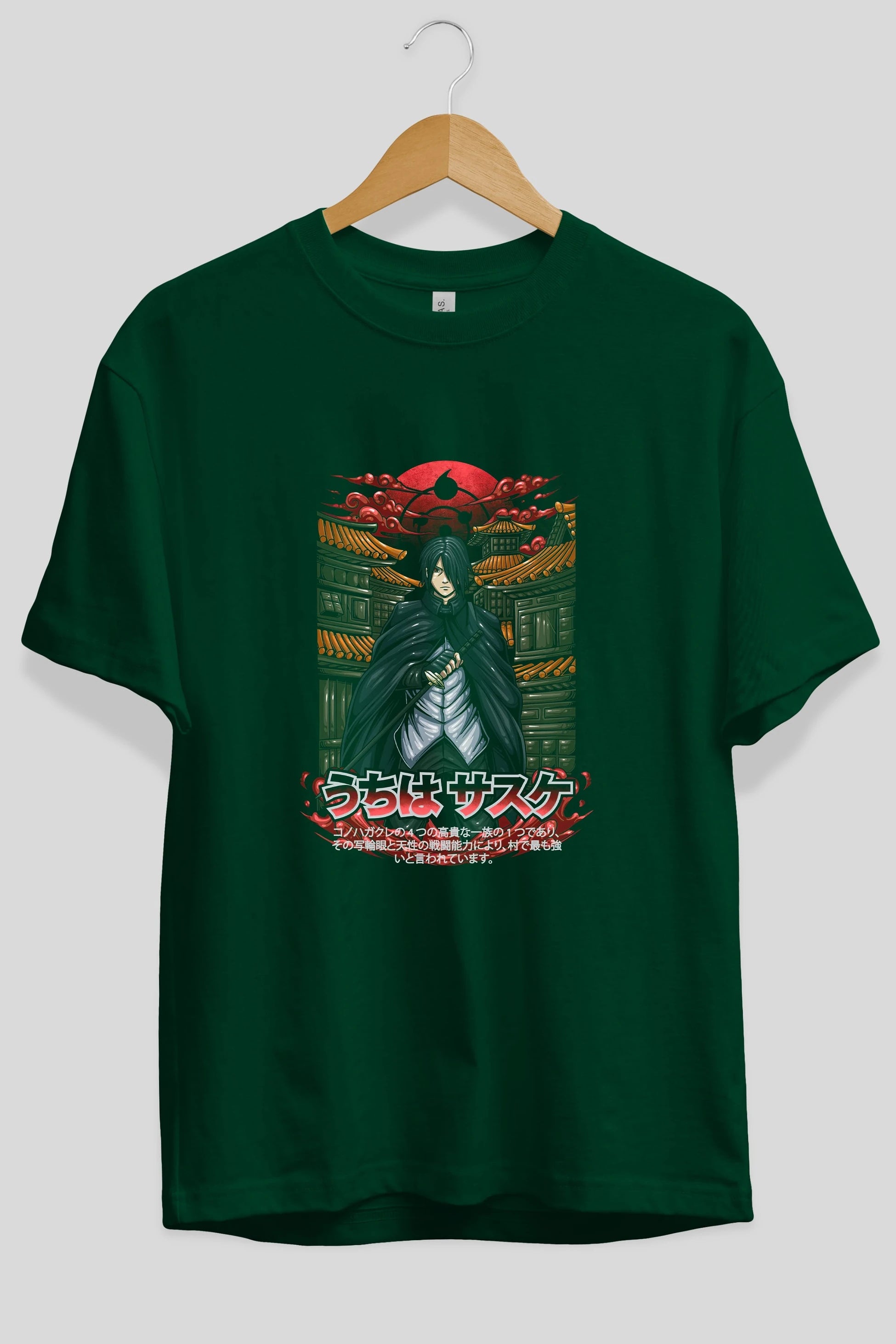 NARUTO SASUKE UCHIHA 1 Anime Ön Baskılı Oversize t-shirt %100 pamuk Erkek Kadın Unisex