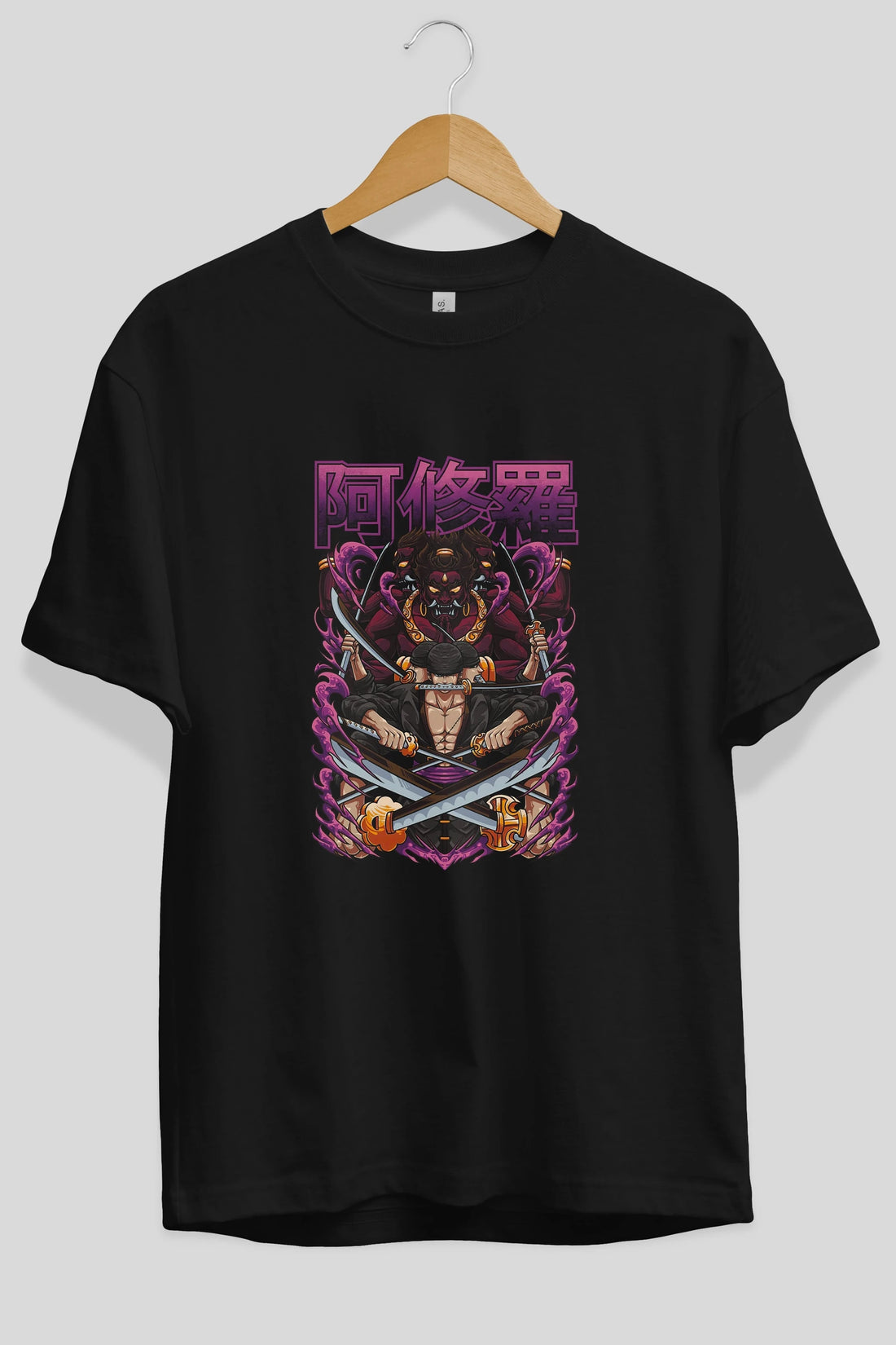 Roronoa Zoro 1 Anime Ön Baskılı Oversize t-shirt %100 pamuk Erkek Kadın Unisex
