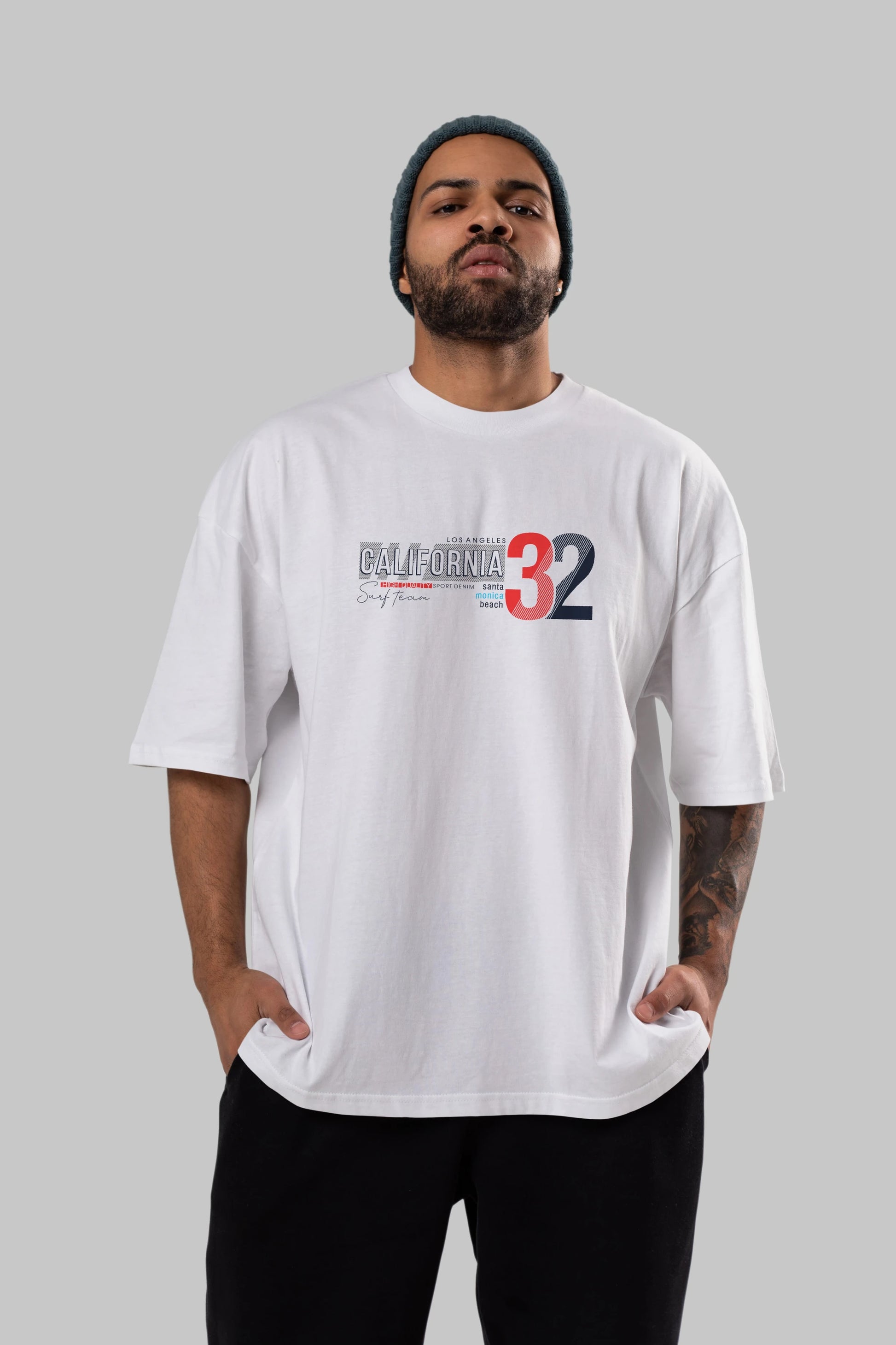 California 32 Ön Baskılı Oversize t-shirt Erkek Kadın Unisex
