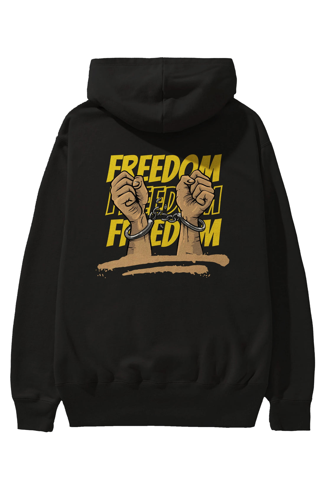 Freedom Yazılı Arka Baskılı Oversize Hoodie Kapüşonlu Sweatshirt Erkek Kadın Unisex
