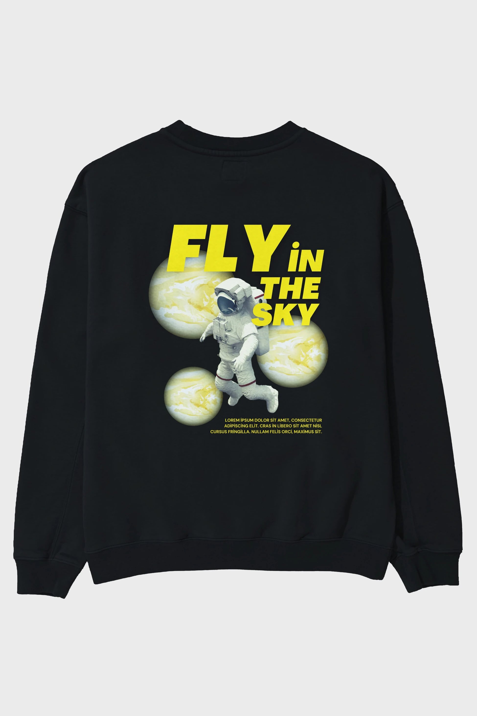 Fly in The Sky Arka Baskılı Oversize Sweatshirt Erkek Kadın Unisex