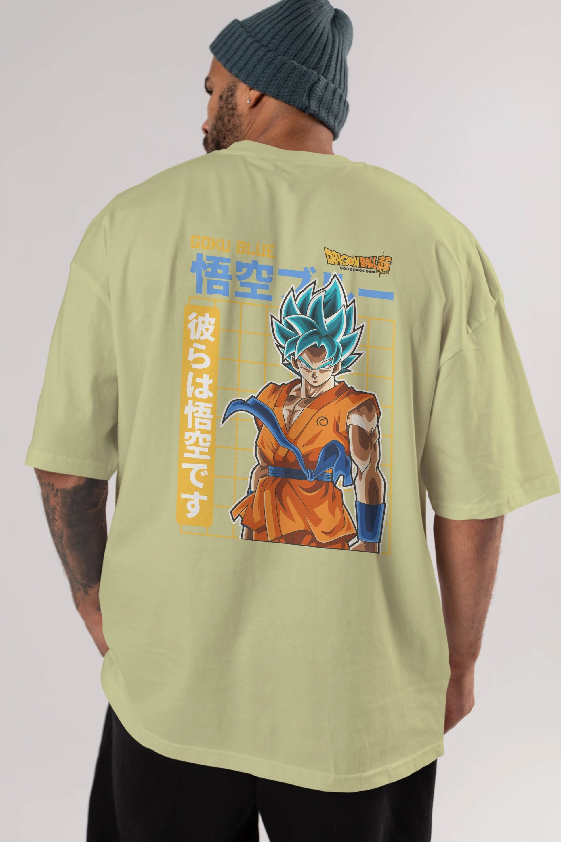 GOKU 1 Anime Arka Baskılı Oversize t-shirt Erkek Kadın Unisex