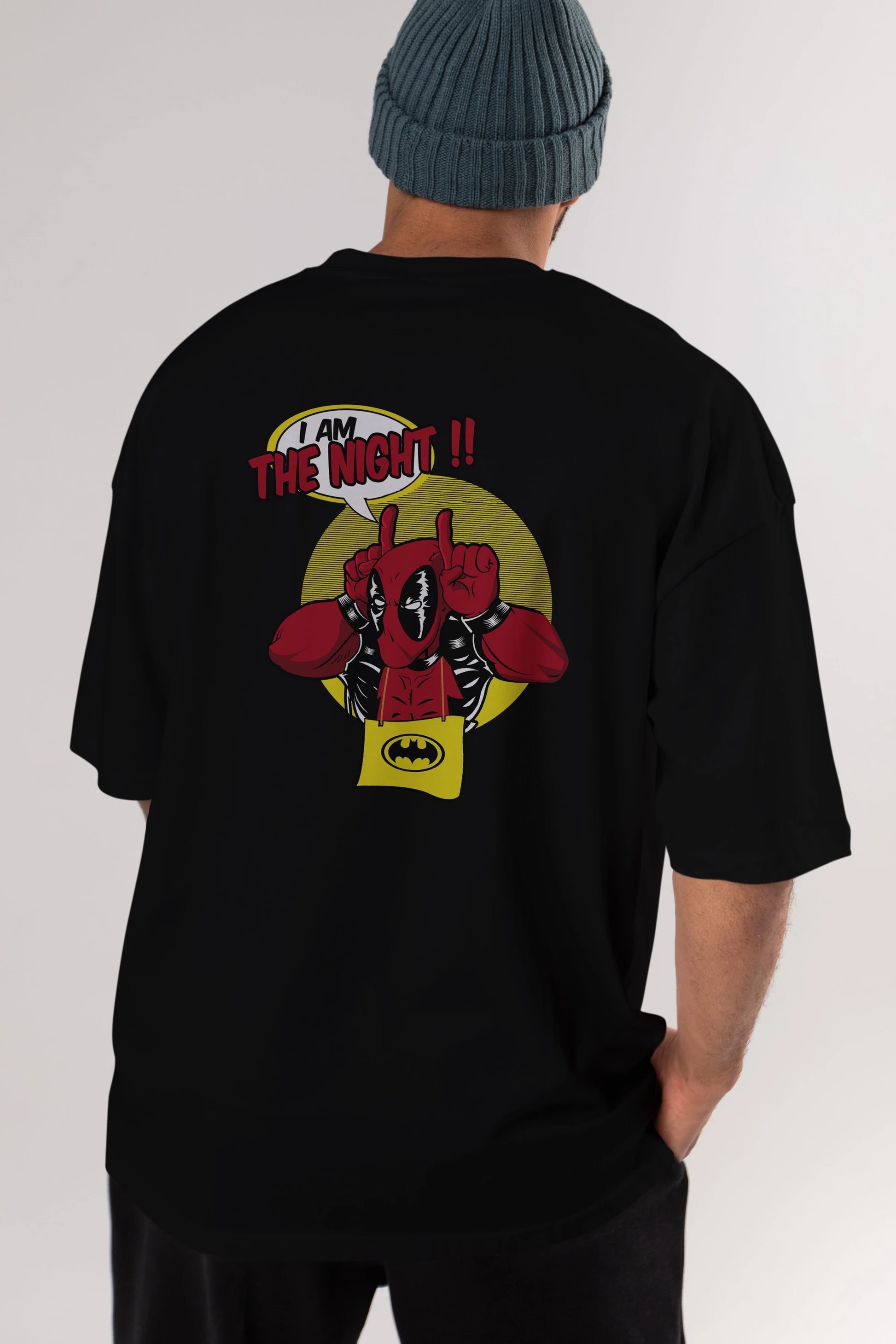 Deadpool (1) Arka Baskılı Oversize t-shirt Erkek Kadın Unisex %100 Pamuk Bisiklet Yaka tişort