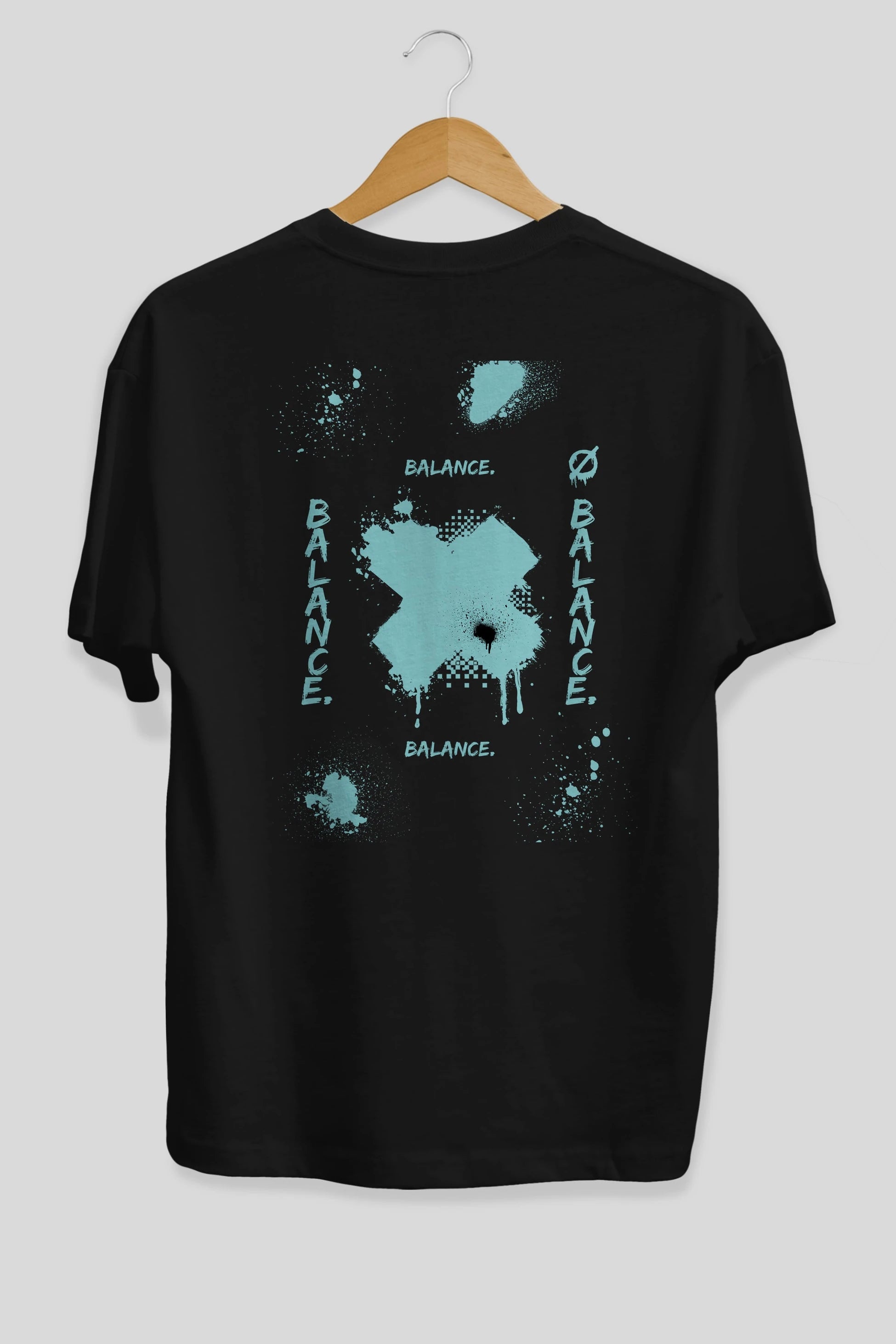 Balance Balance Yazılı Arka Baskılı Oversize t-shirt Erkek Kadın Unisex