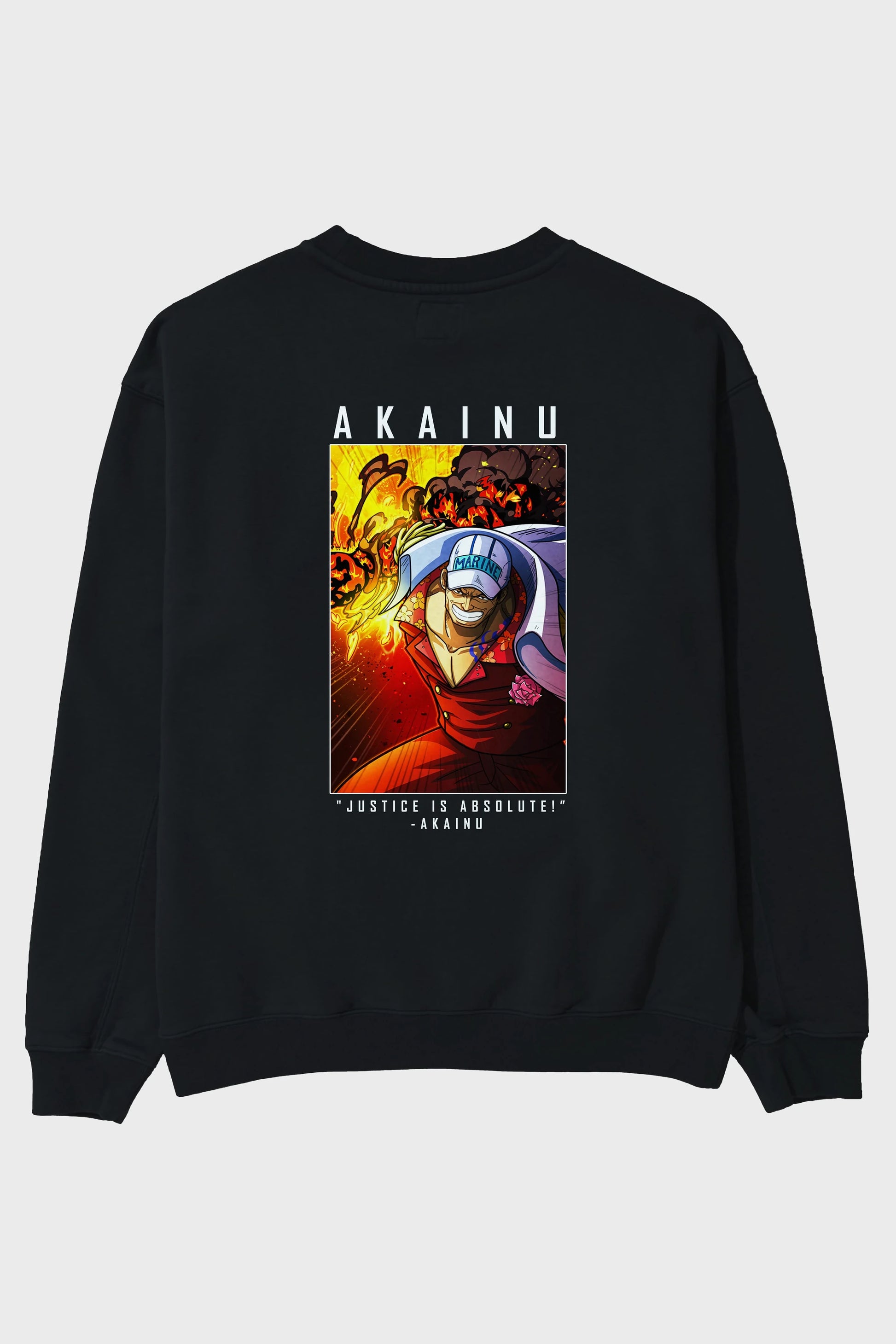 Sakazuki Arka Baskılı Anime Oversize Sweatshirt Erkek Kadın Unisex