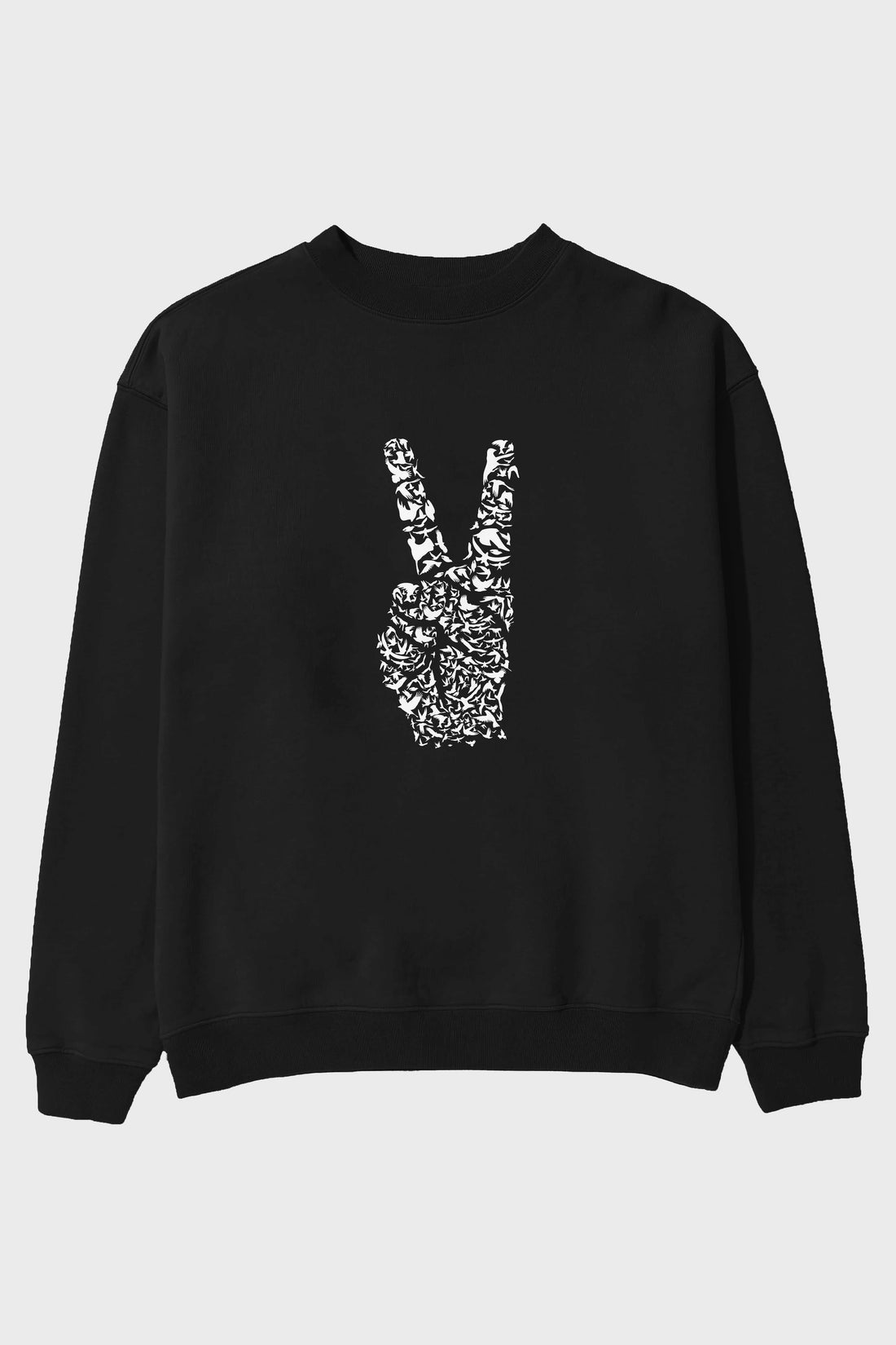 Peace Ön Baskılı Oversize Sweatshirt Erkek Kadın Unisex
