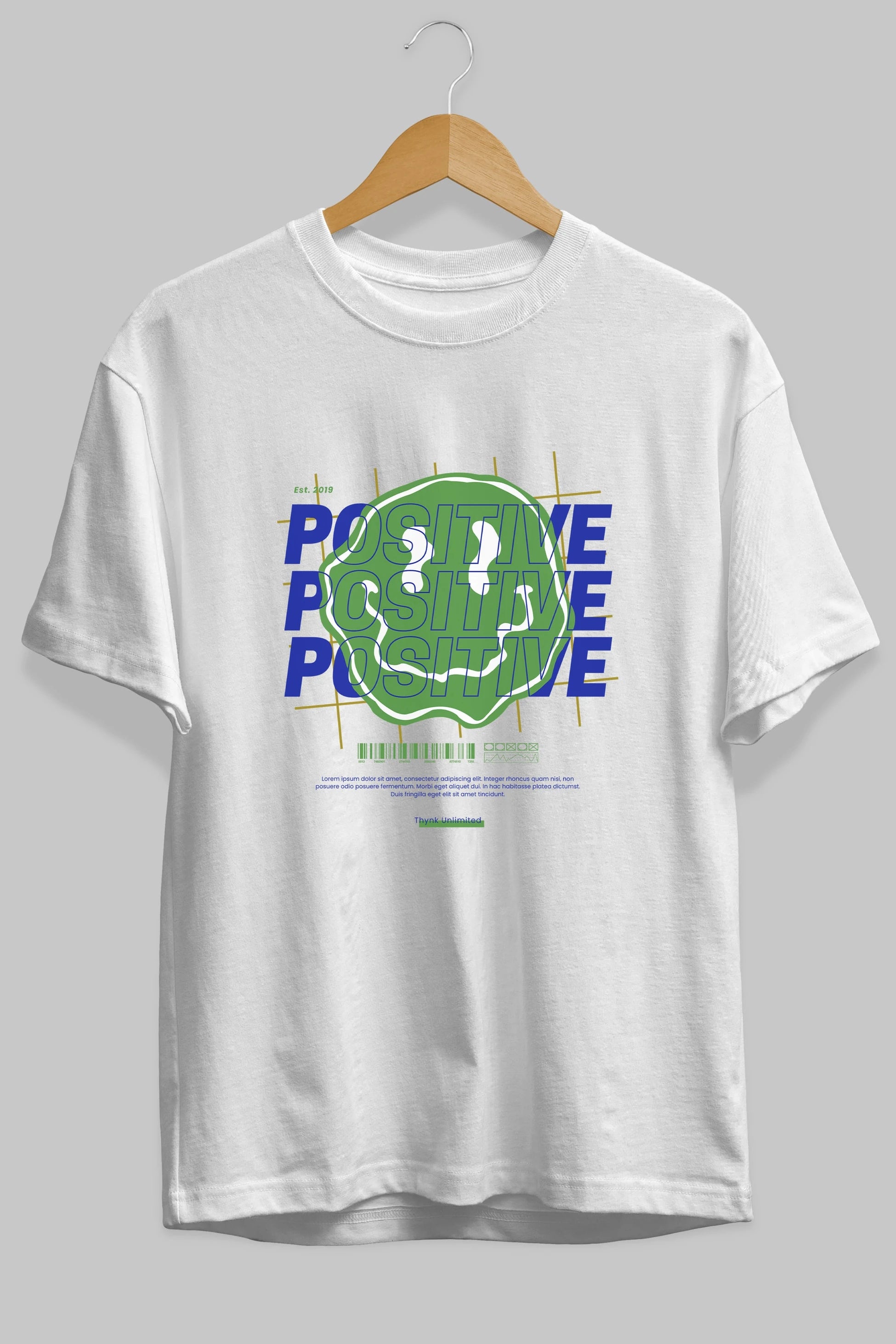 Positive 2 Ön Baskılı Oversize t-shirt Erkek Kadın Unisex