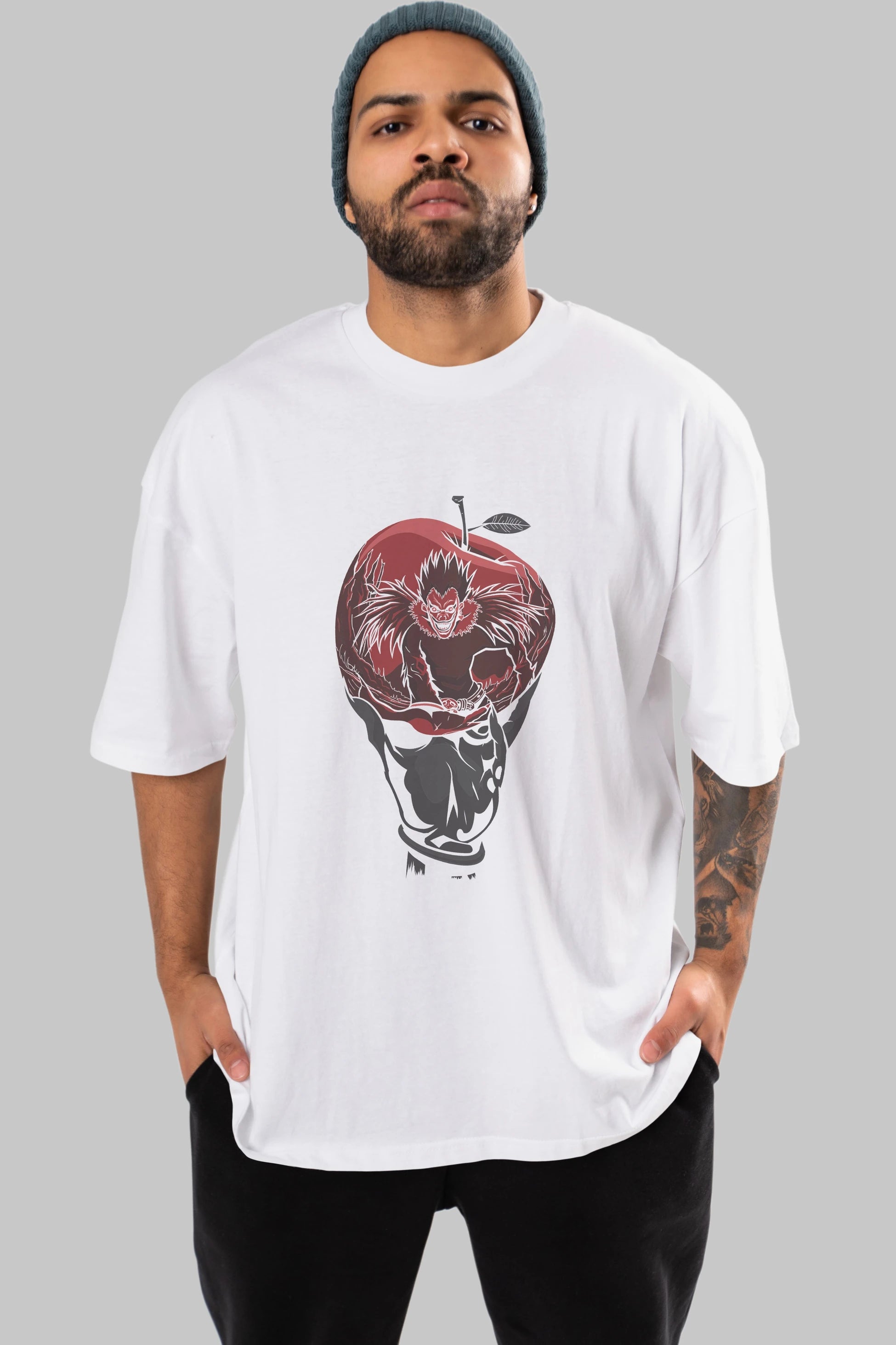 DEATH NOTE -RYUK Anime Ön Baskılı Oversize t-shirt %100 pamuk Erkek Kadın Unisex