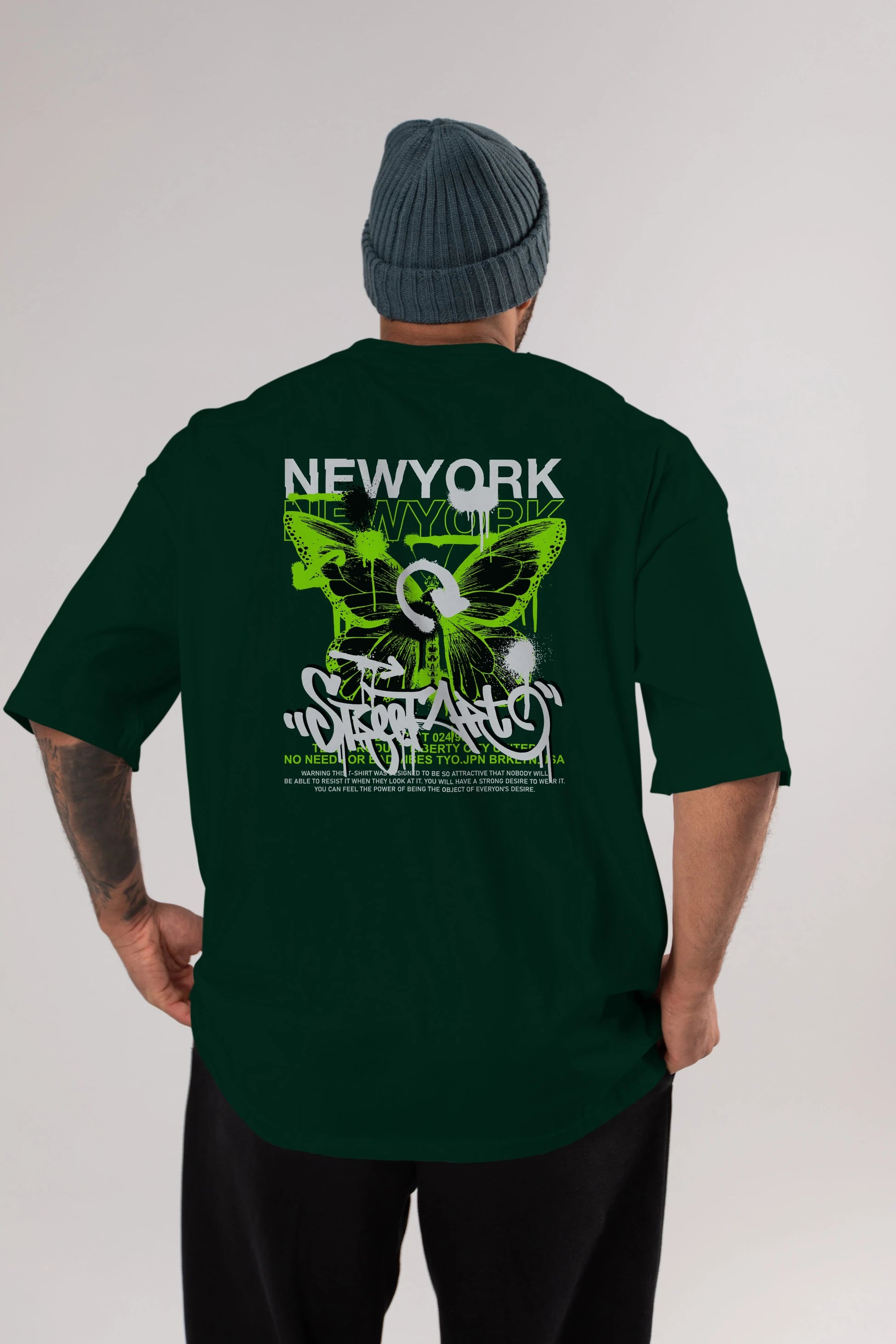 New York Street Style Arka Baskılı Oversize t-shirt Erkek Kadın Unisex