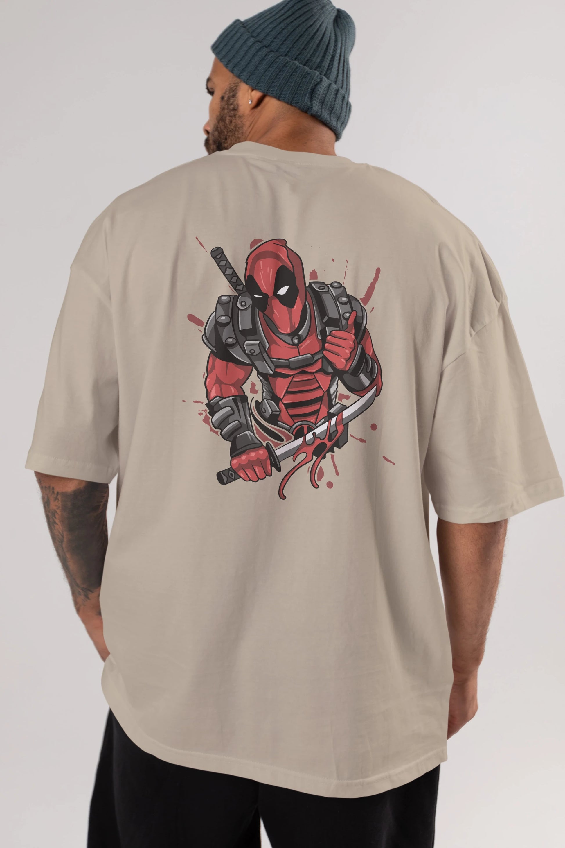 Deadpool (12) Arka Baskılı Oversize t-shirt Erkek Kadın Unisex %100 Pamuk Bisiklet Yaka tişort