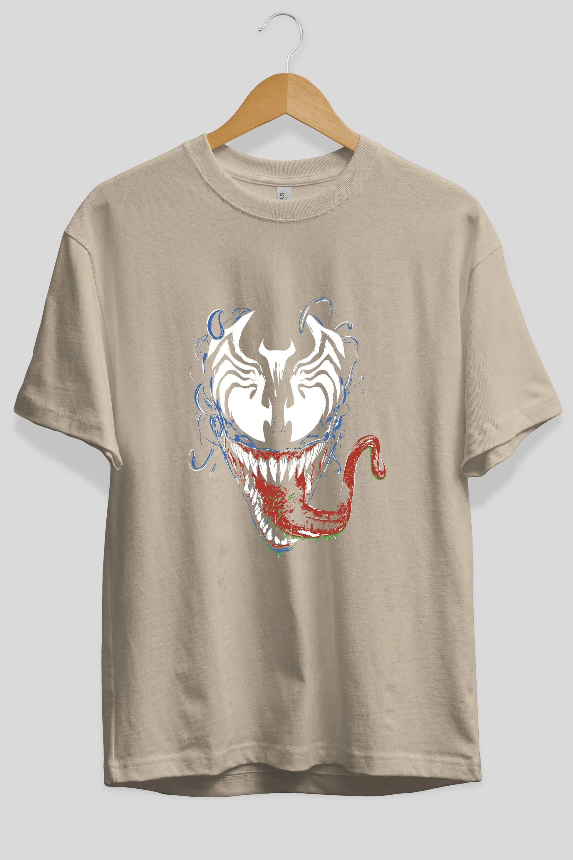 Venom (2) Ön Baskılı Oversize t-shirt Erkek Kadın Unisex %100 Pamuk Bisiklet Yaka tişort