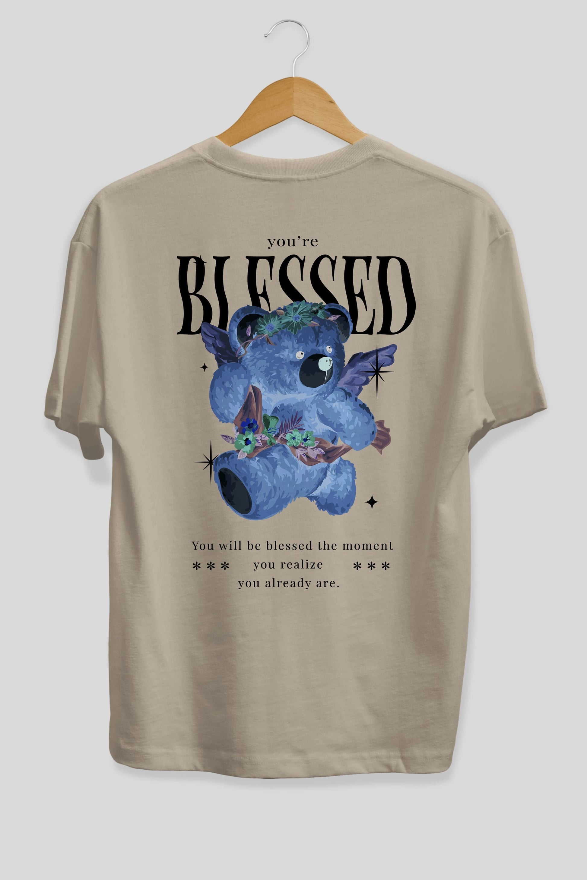 You are Blessed Bear Arka Baskılı Oversize t-shirt Erkek Kadın Unisex