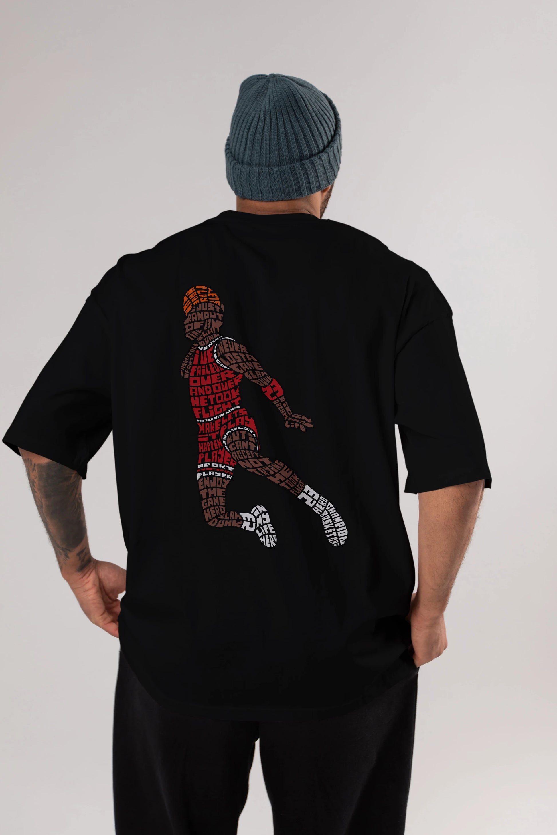 Slamdunk Arka Baskılı Oversize t-shirt %100 pamuk Erkek Kadın Unisex