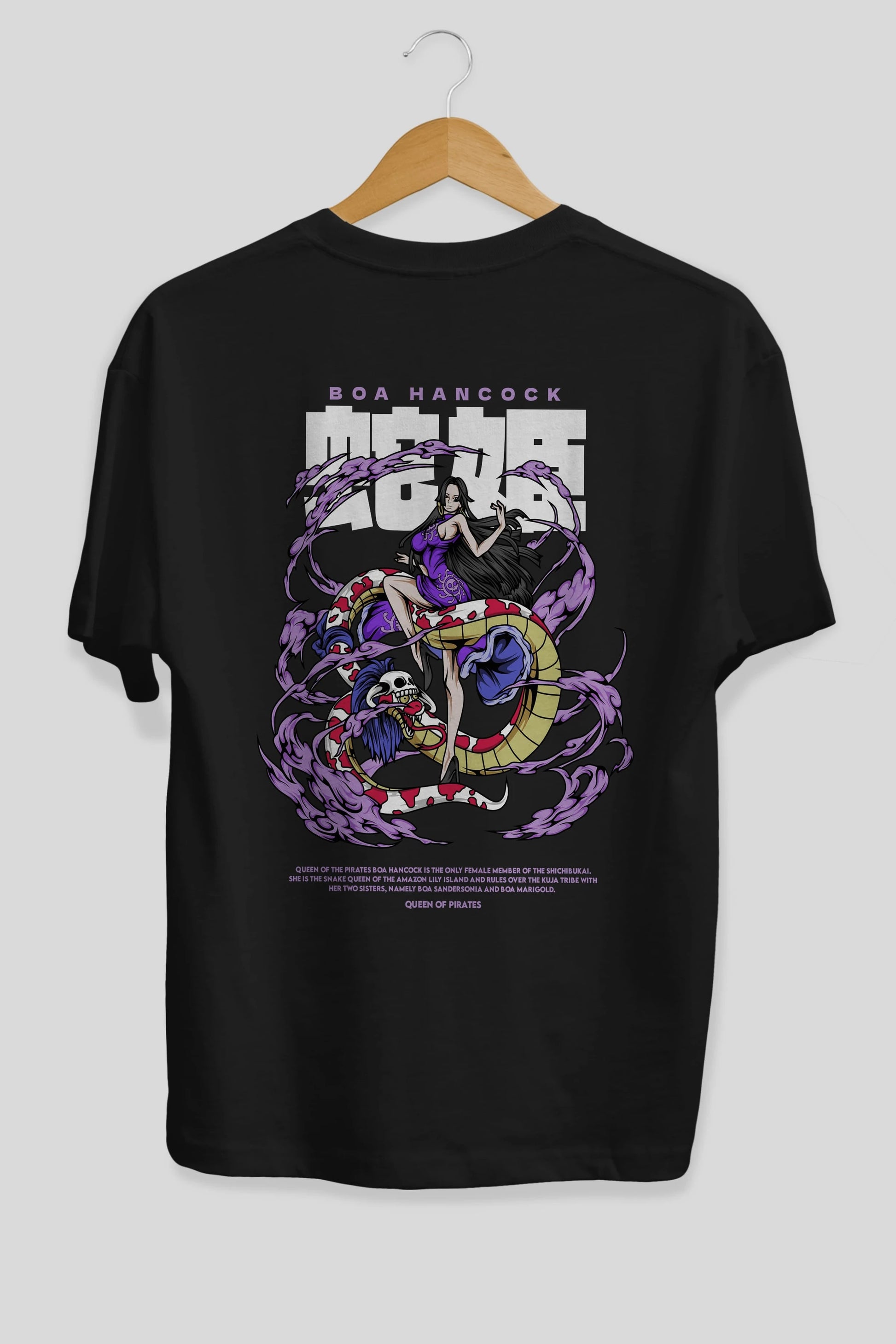 Boa Hancock Anime Arka Baskılı Oversize t-shirt Erkek Kadın Unisex