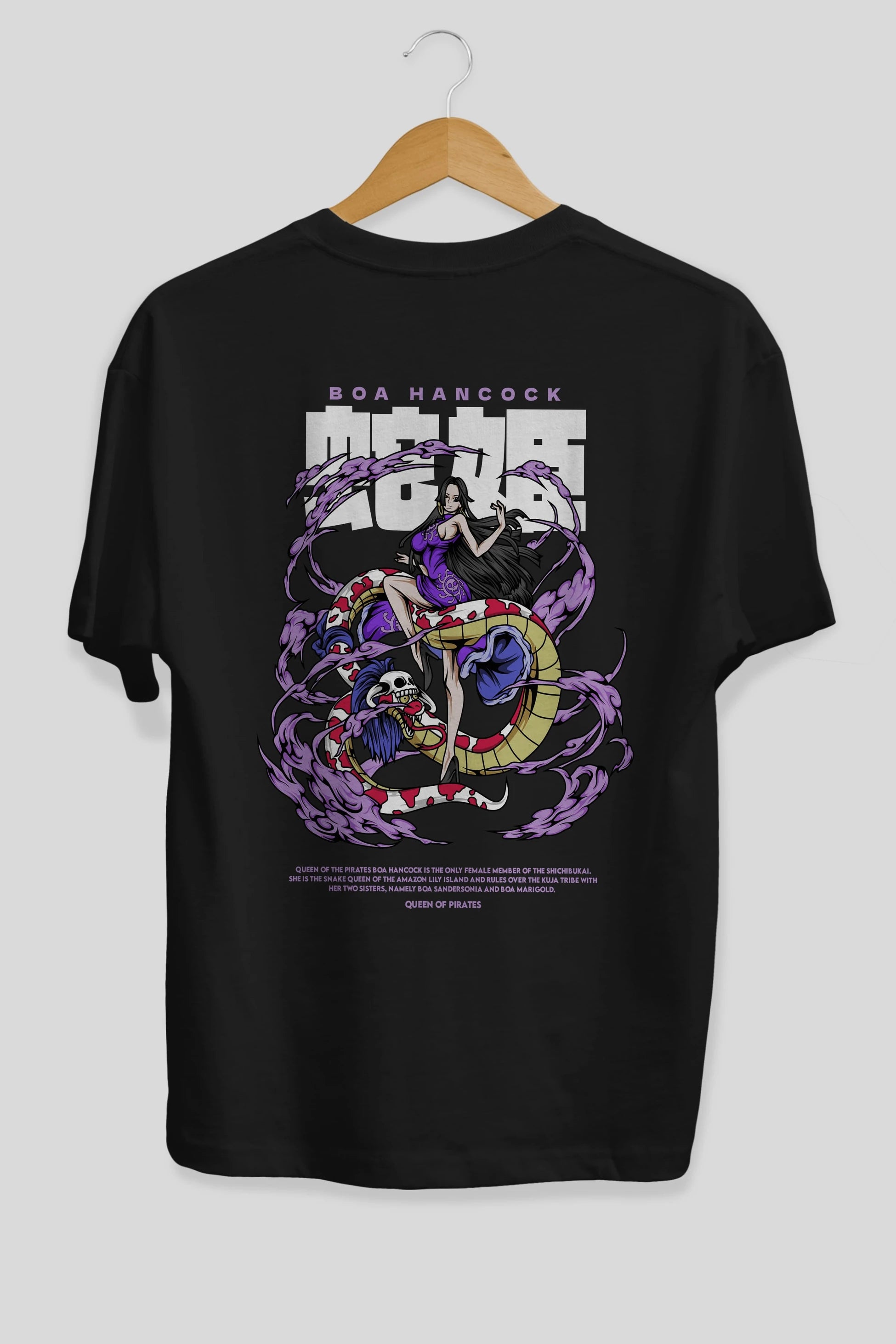 Boa Hancock Anime Arka Baskılı Oversize t-shirt Erkek Kadın Unisex
