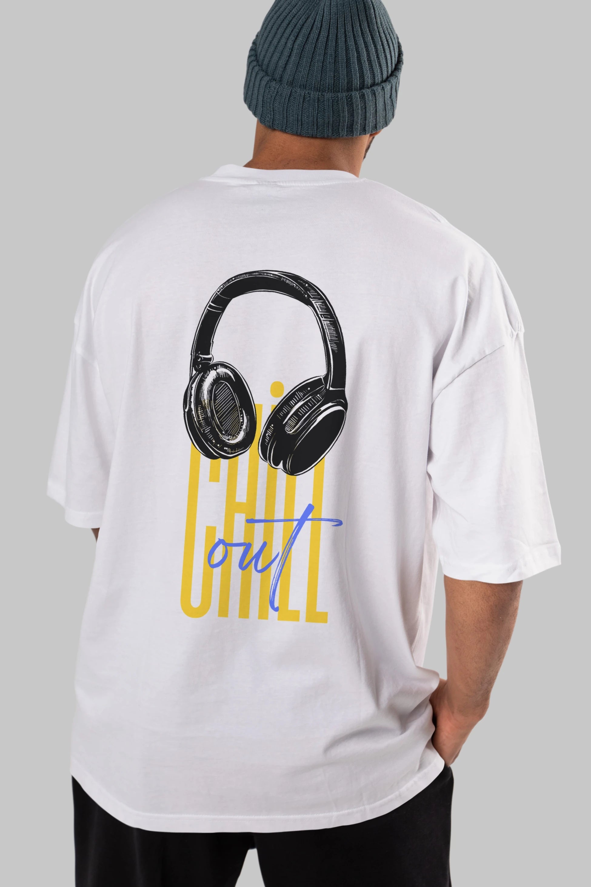 Chill Out Yazılı Arka Baskılı Oversize t-shirt Erkek Kadın Unisex