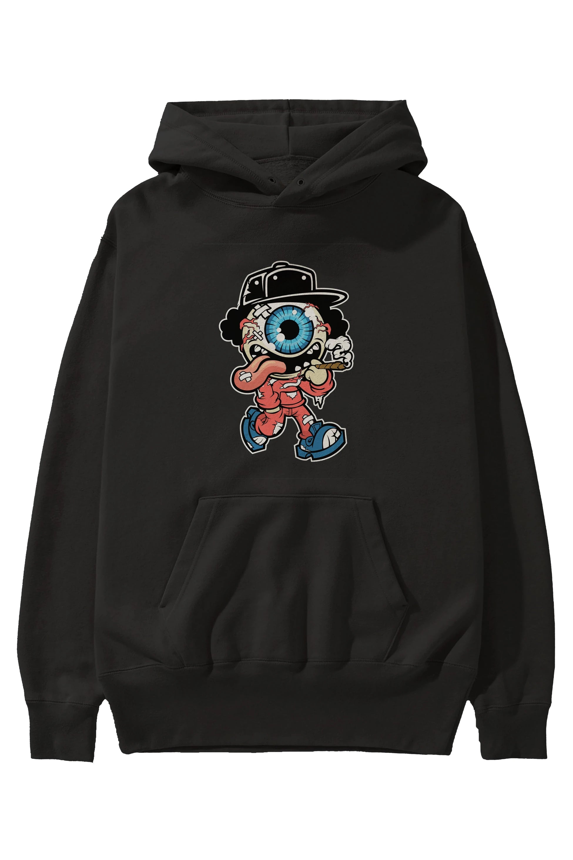Eyeball Monster Ön Baskılı Hoodie Oversize Kapüşonlu Sweatshirt Erkek Kadın Unisex