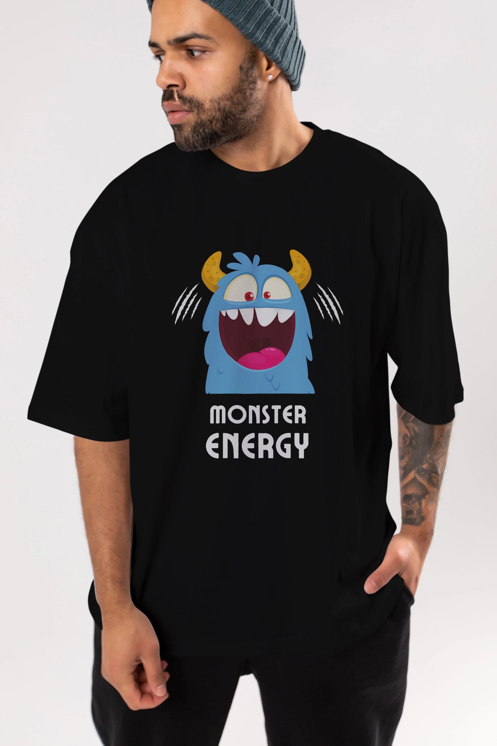 Monster Energy Ön Baskılı Oversize t-shirt Erkek Kadın Unisex