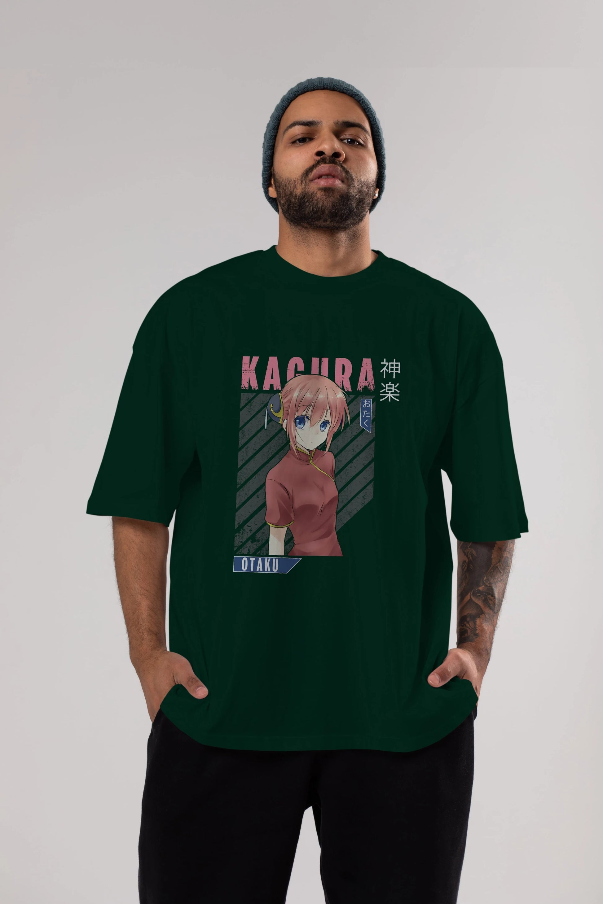 Kagura GINTAMA Anime Ön Baskılı Oversize t-shirt %100 pamuk Erkek Kadın Unisex