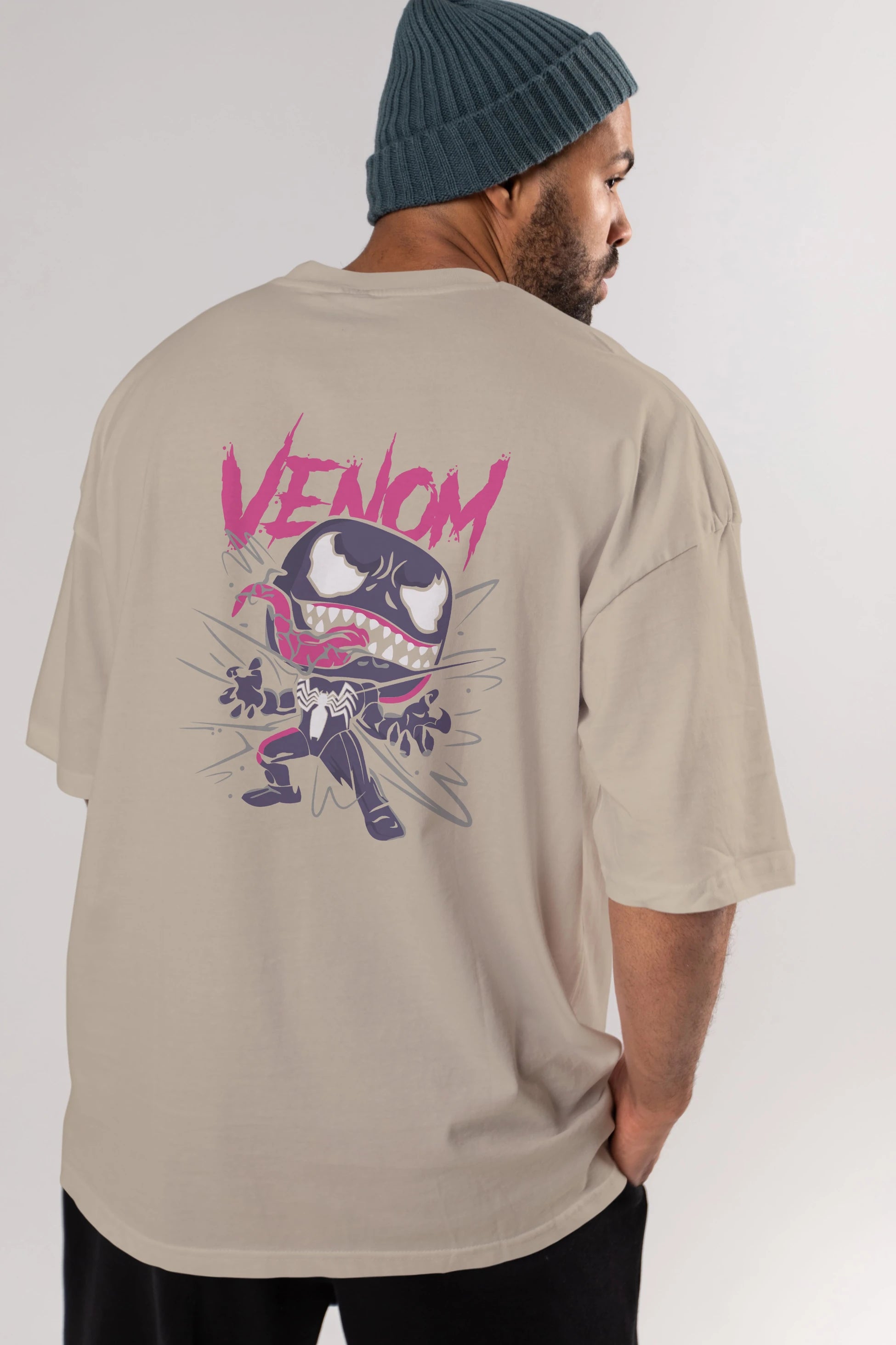 Venom (20) Arka Baskılı Oversize t-shirt Erkek Kadın Unisex %100 Pamuk Bisiklet Yaka tişort