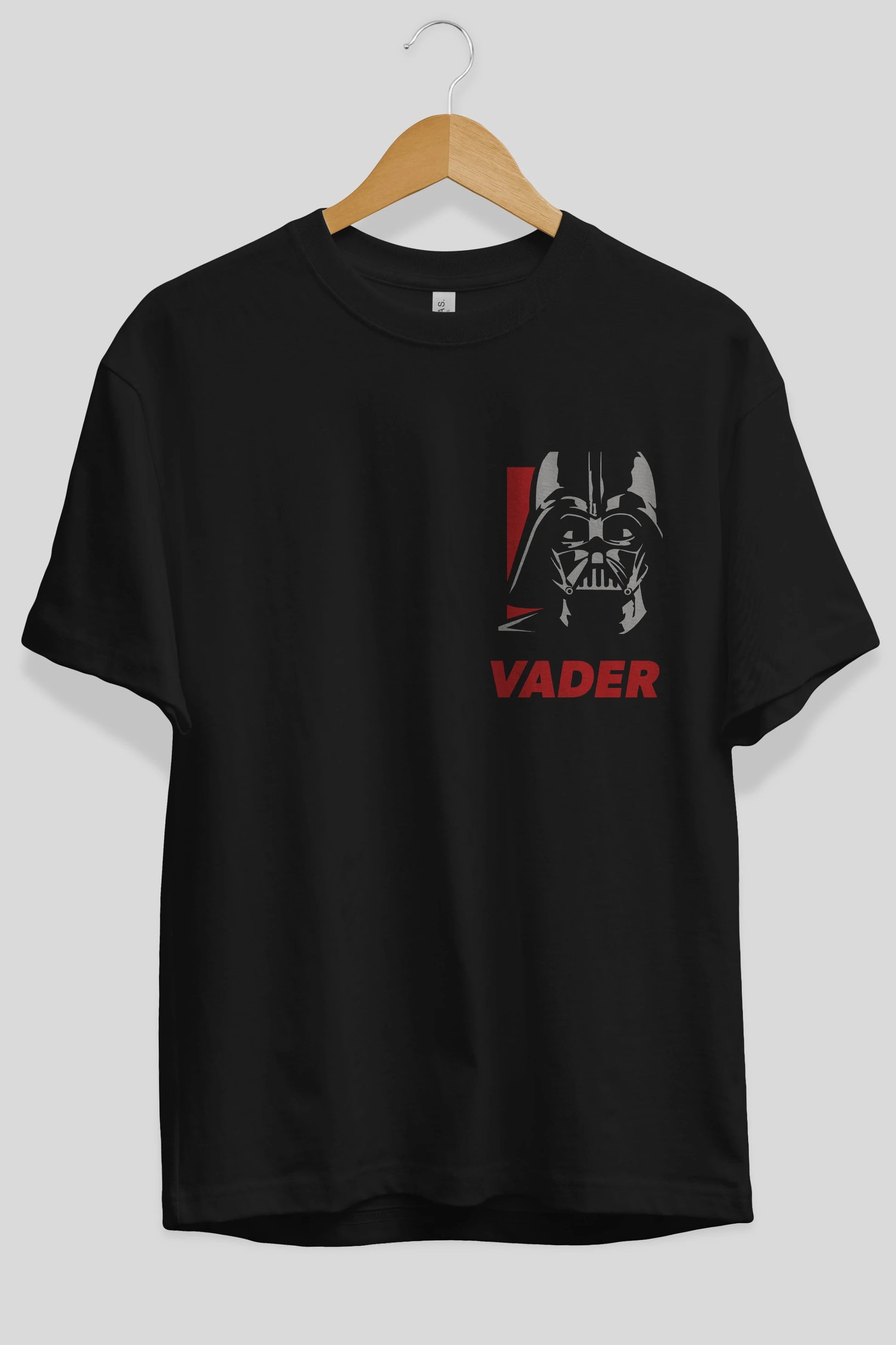 Darth Vader Ön Sol Baskılı Oversize t-shirt Erkek Kadın Unisex %100 Pamuk Bisiklet Yaka tişort