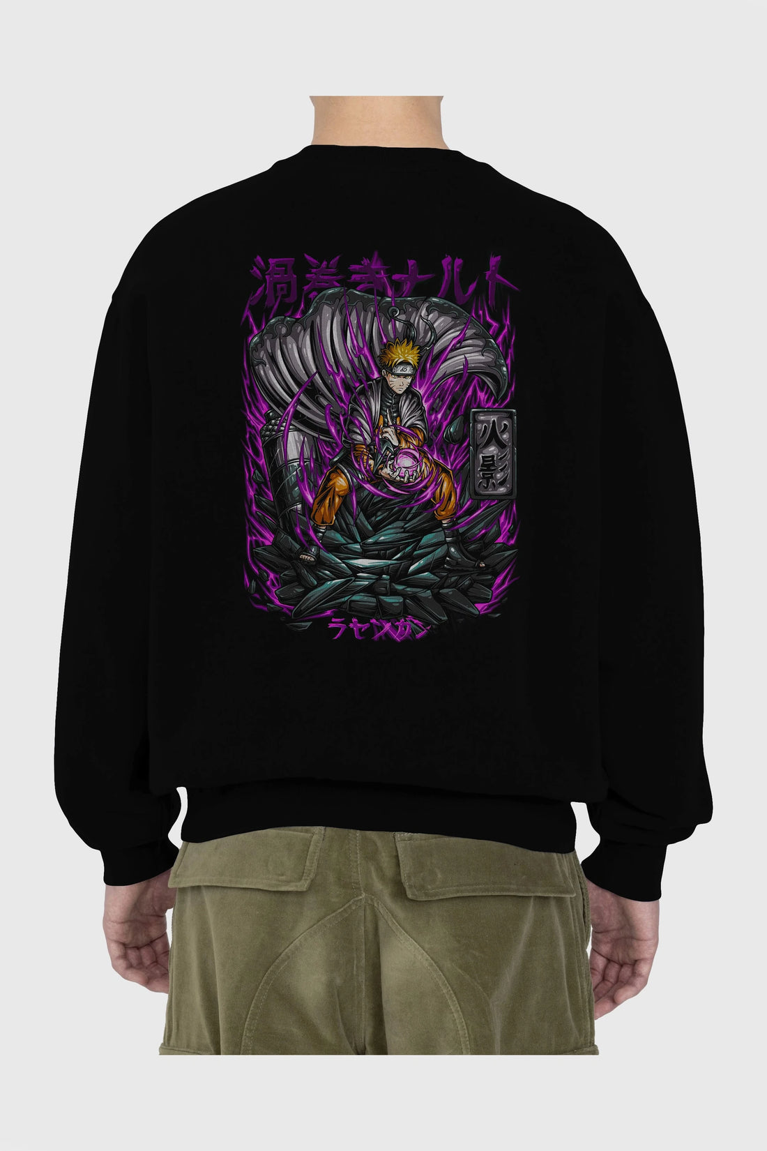 NARUTO Anime Arka Baskılı Oversize Sweatshirt Erkek Kadın Unisex